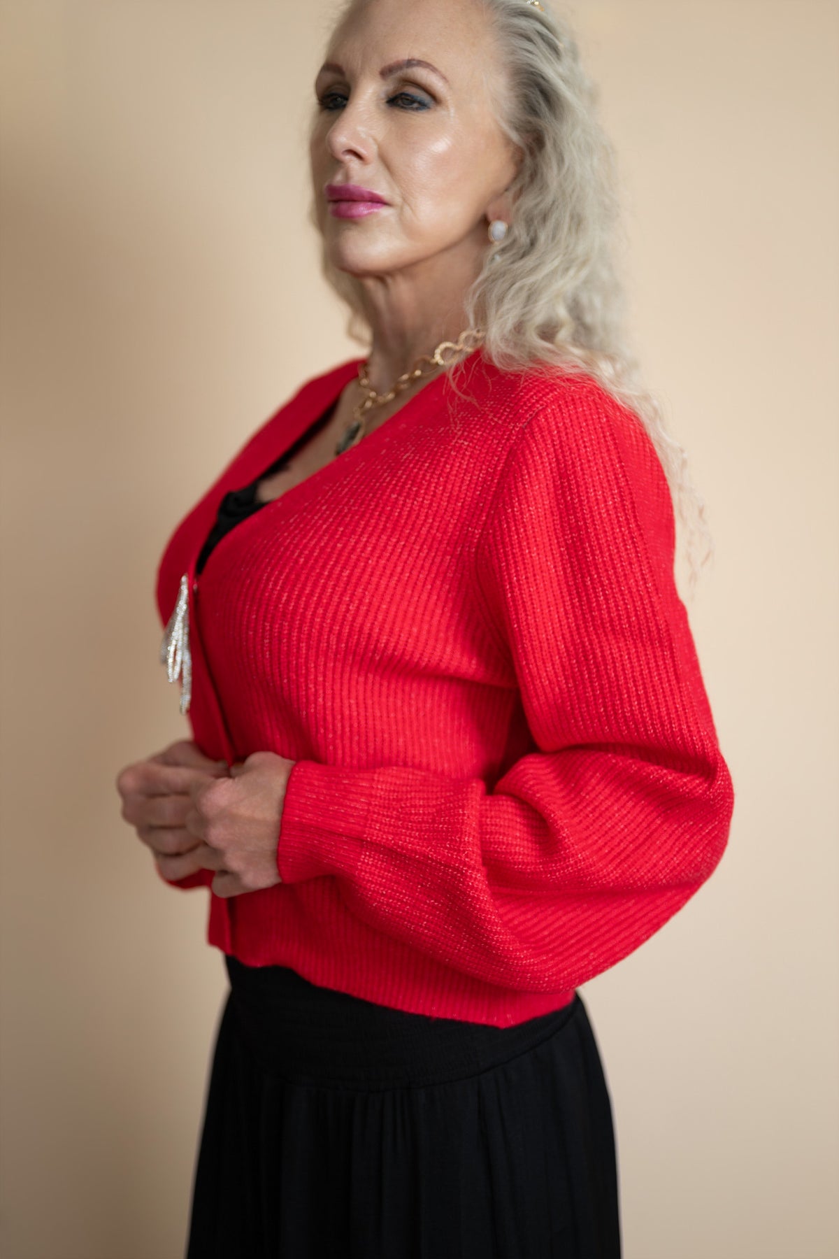 Elowen Rhinestone Bow Sweater