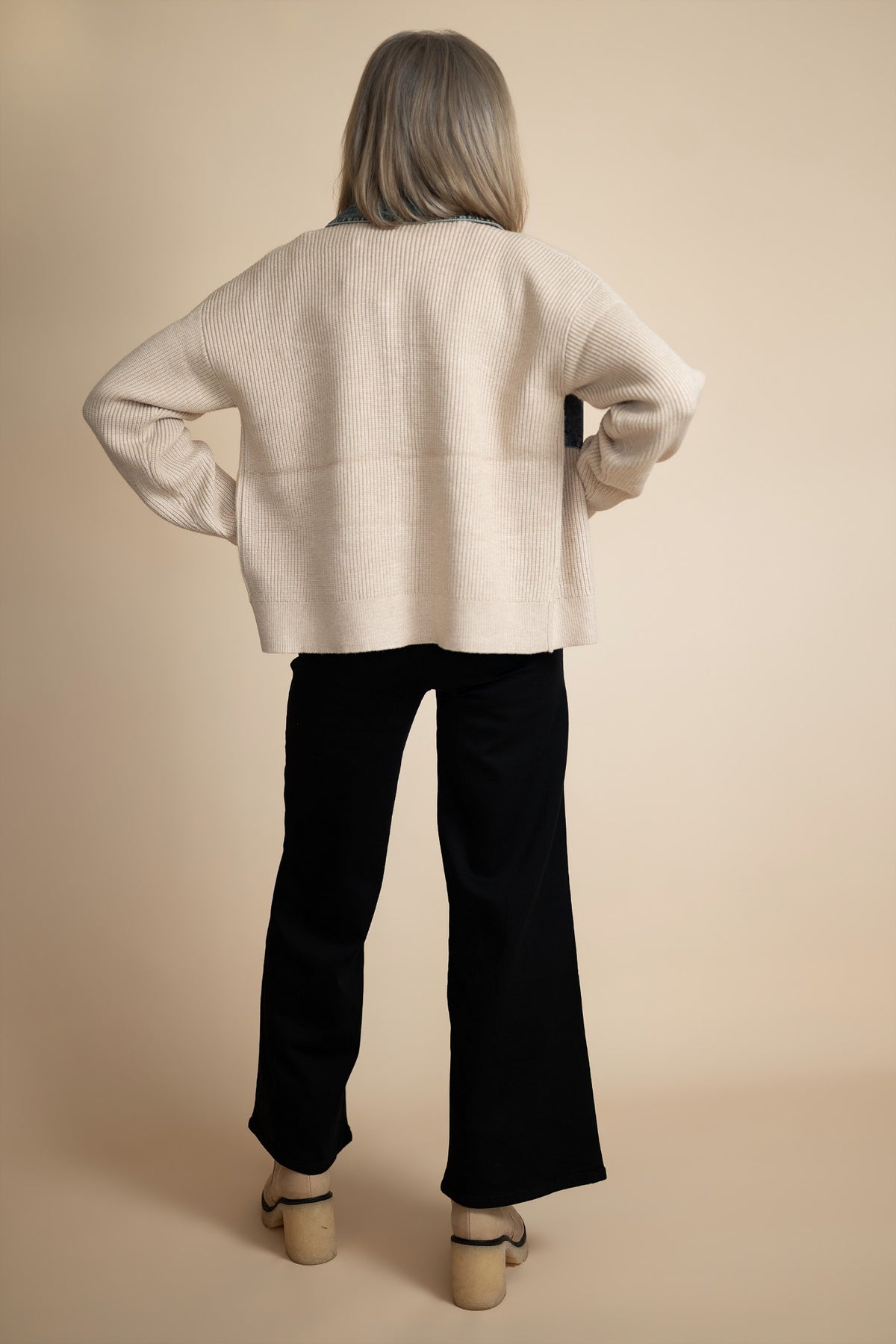 Juliette Denim Contrast Knit Jacket