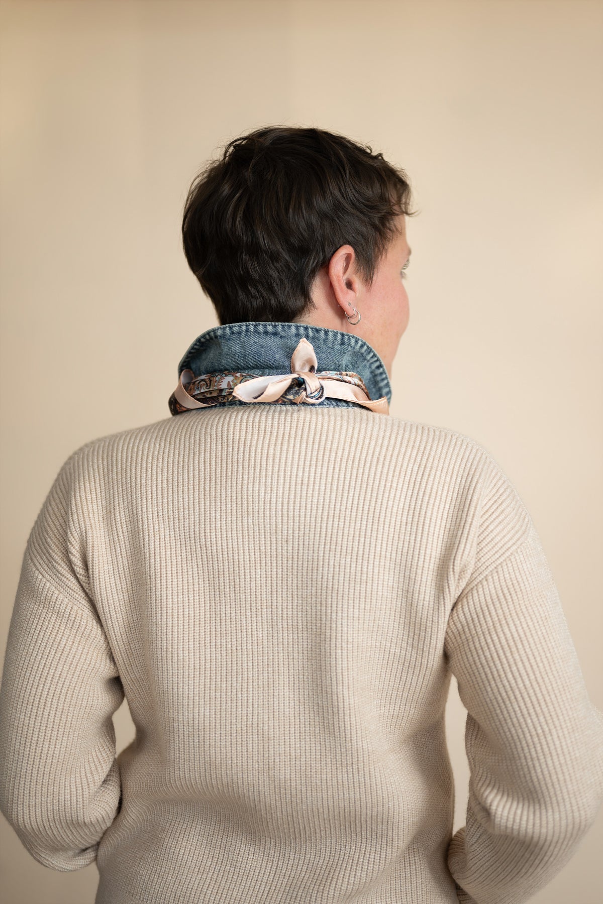 Juliette Denim Contrast Knit Jacket