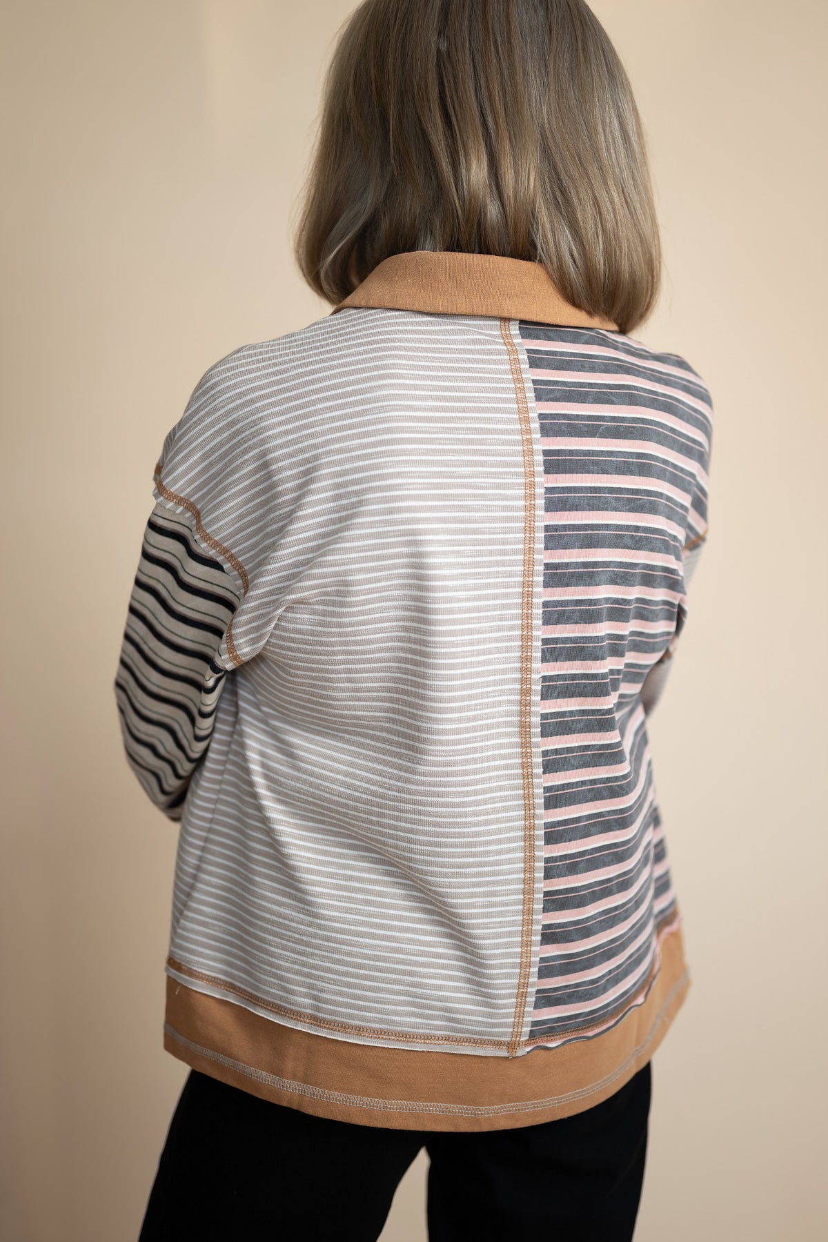 Mireya Mixed Stripe Polo Top