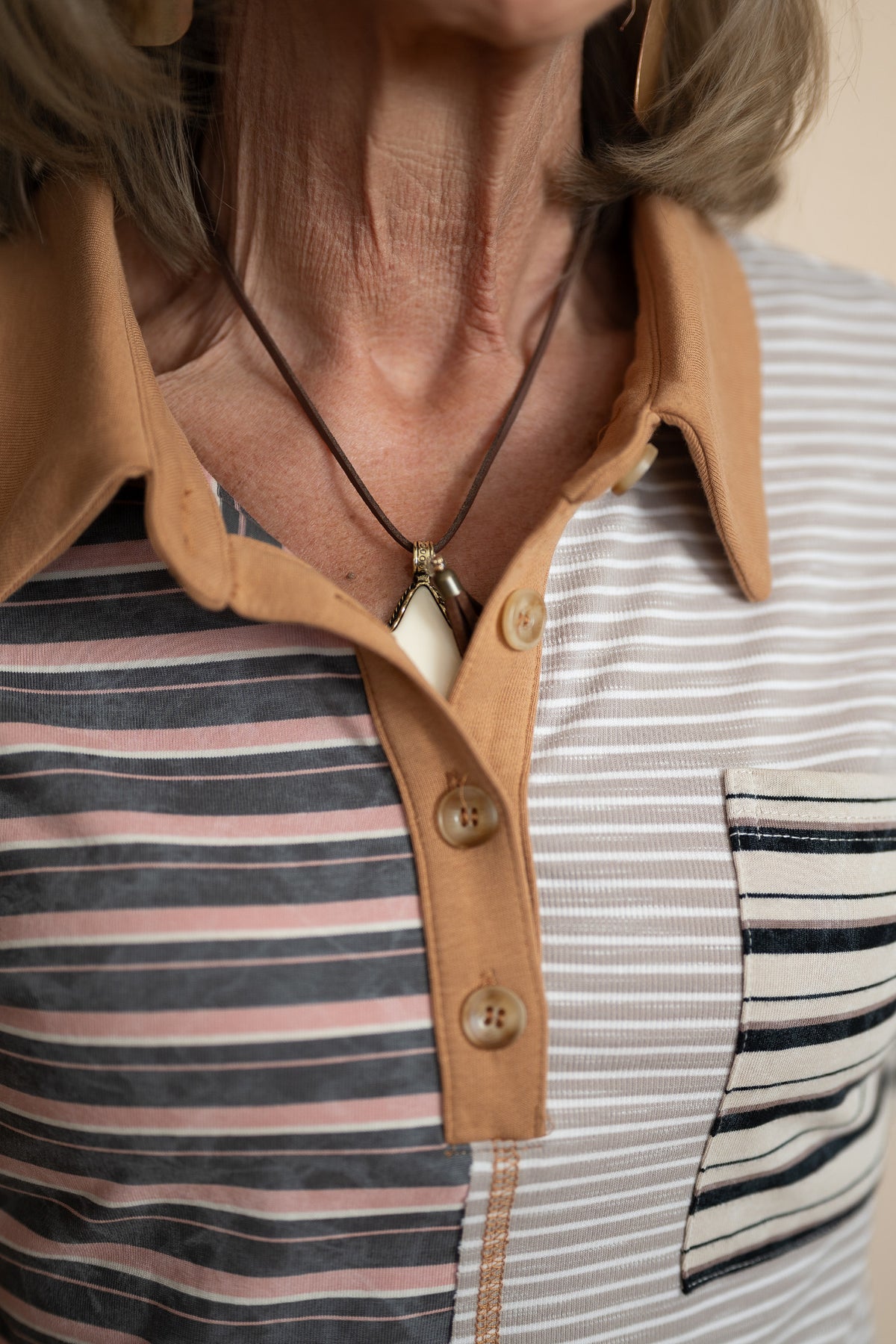 Mireya Mixed Stripe Polo Top