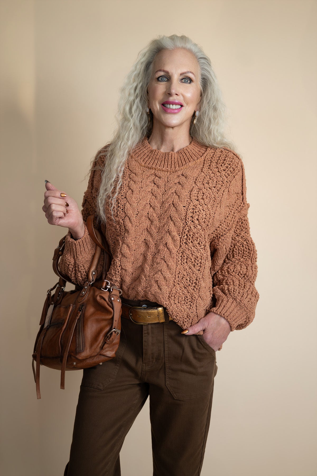 Seraphina Chenille Cable Knit Sweater