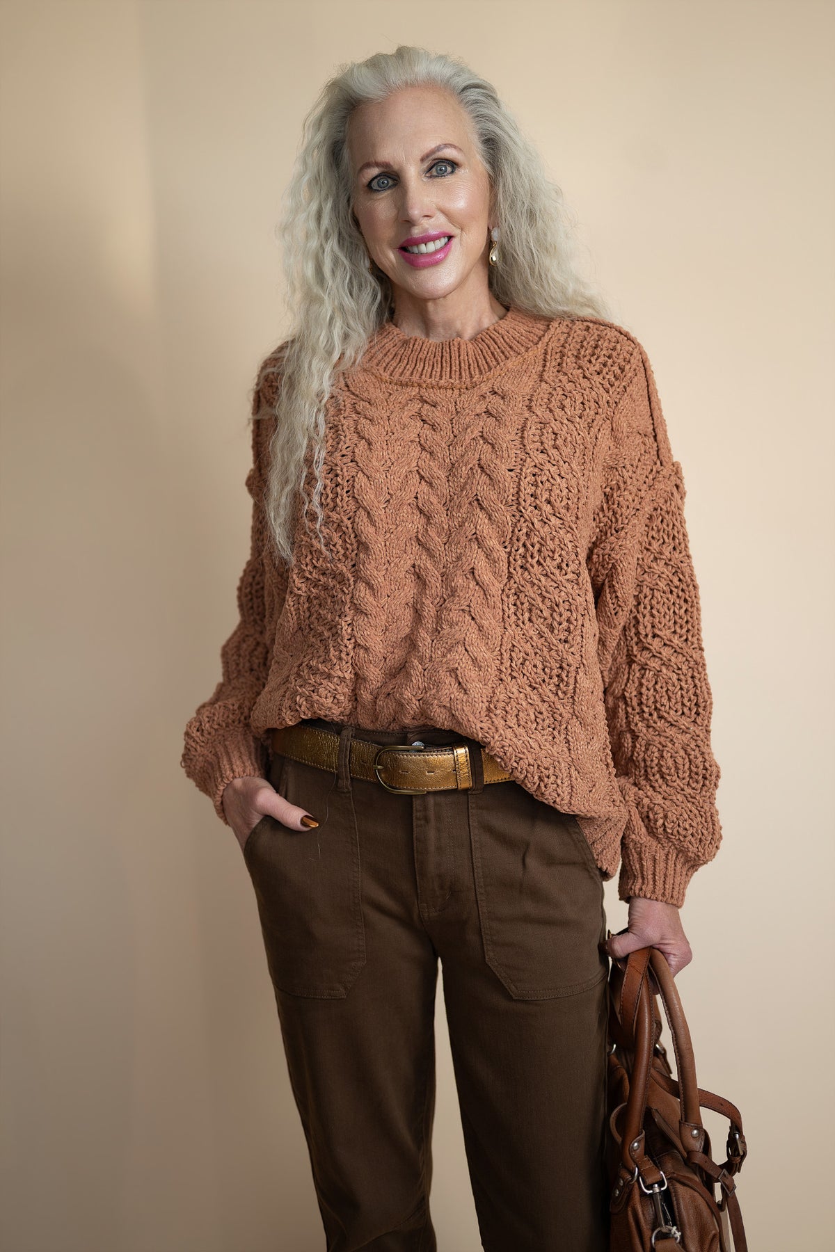 Seraphina Chenille Cable Knit Sweater