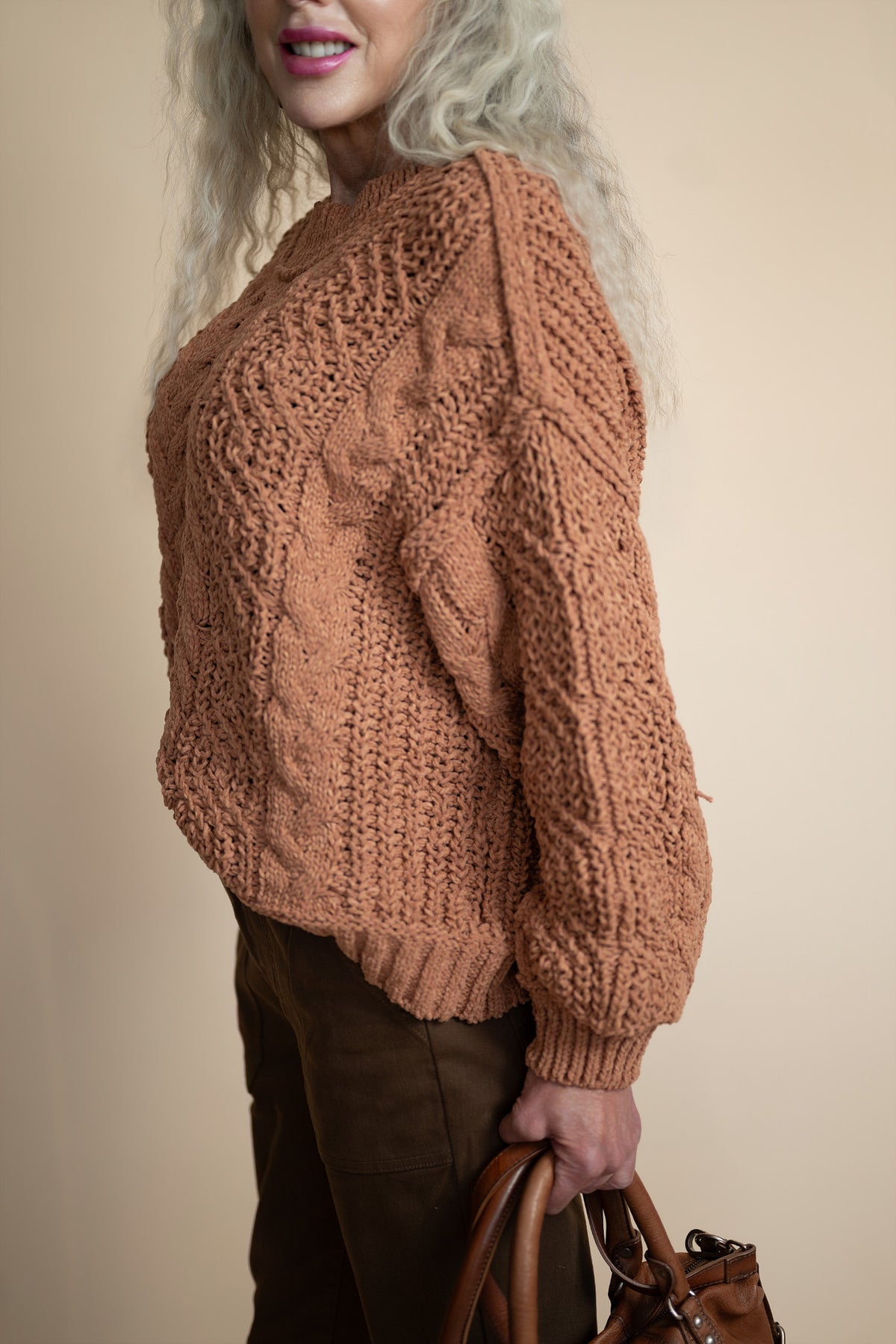 Seraphina Chenille Cable Knit Sweater
