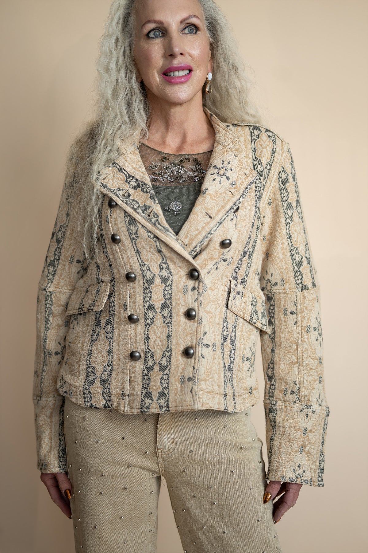 Free People Lotty Jacquard Jacket