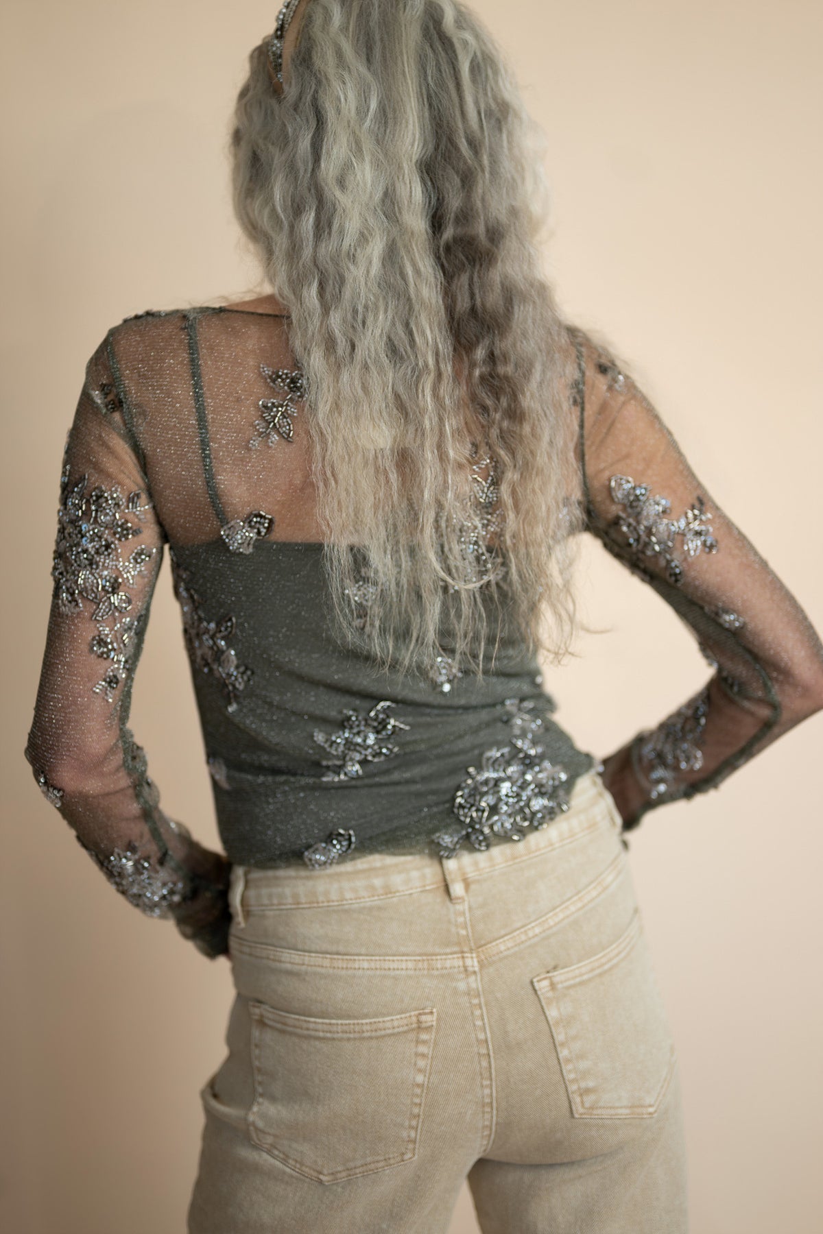 Free People Talk To Me Embellished Long Sleeve