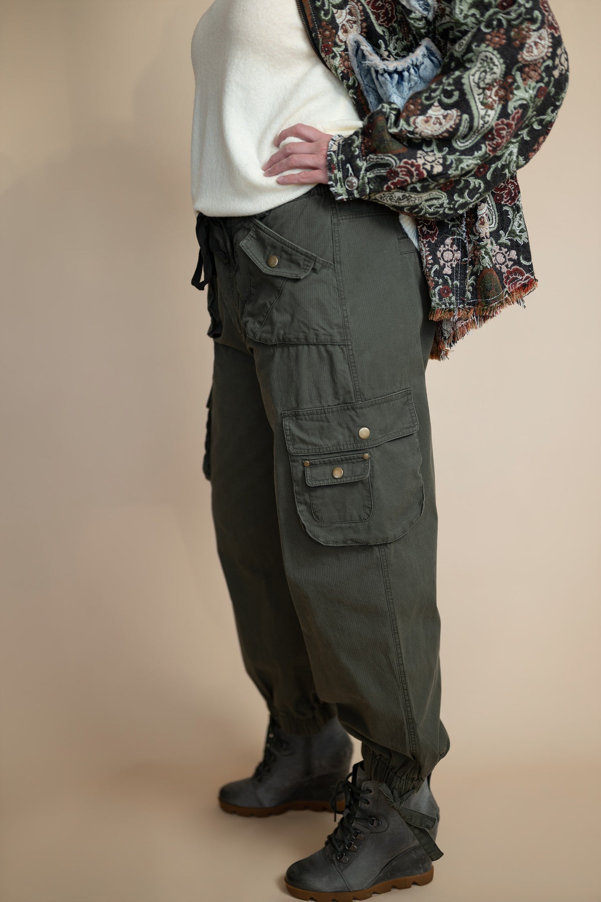 Easel Arden Washed Twill Cargo Pants