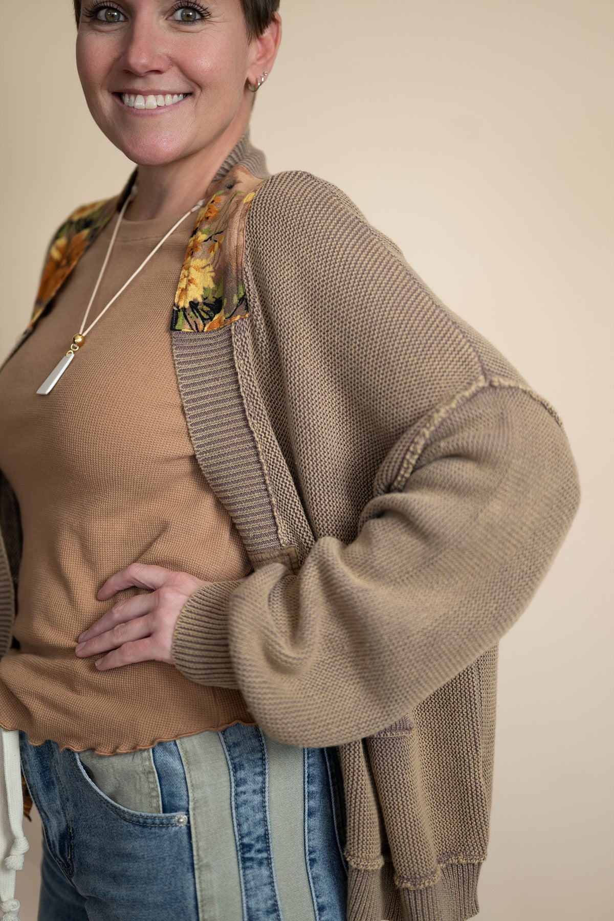 Elodie Patchwork Knit Cardigan