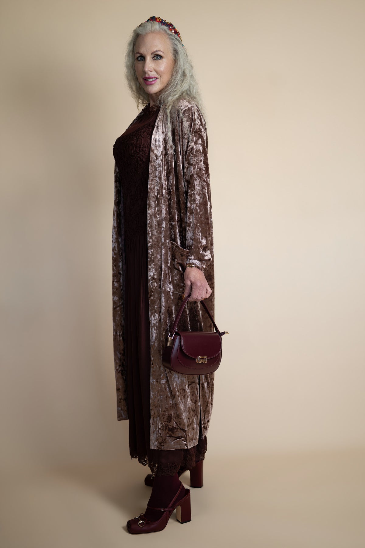 Arden Velvet Duster Coat