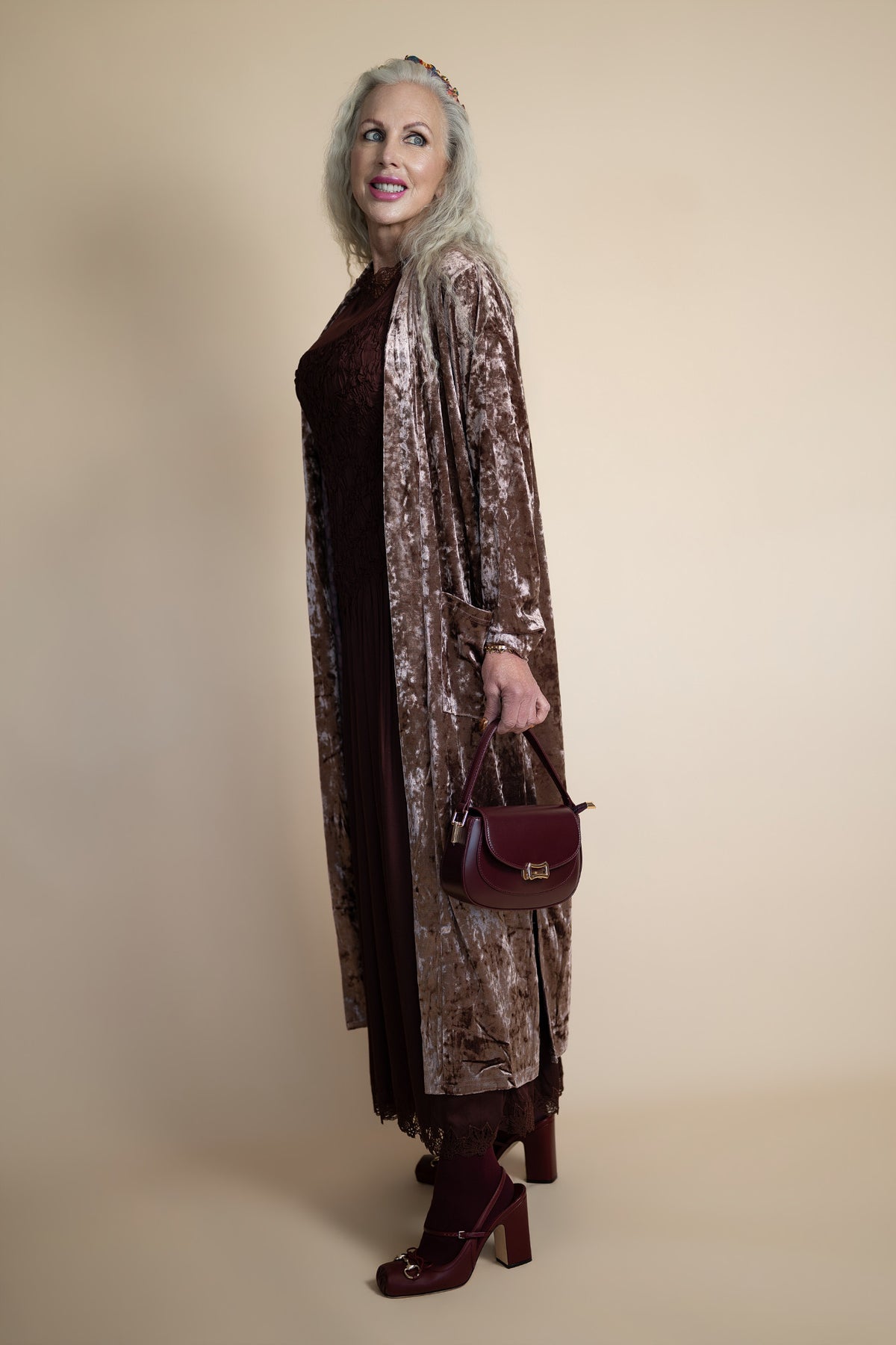 Arden Velvet Duster Coat