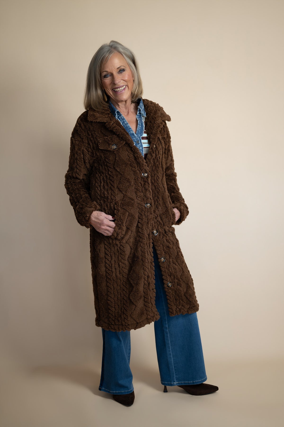 Briar Long Quilted Sherpa Coat