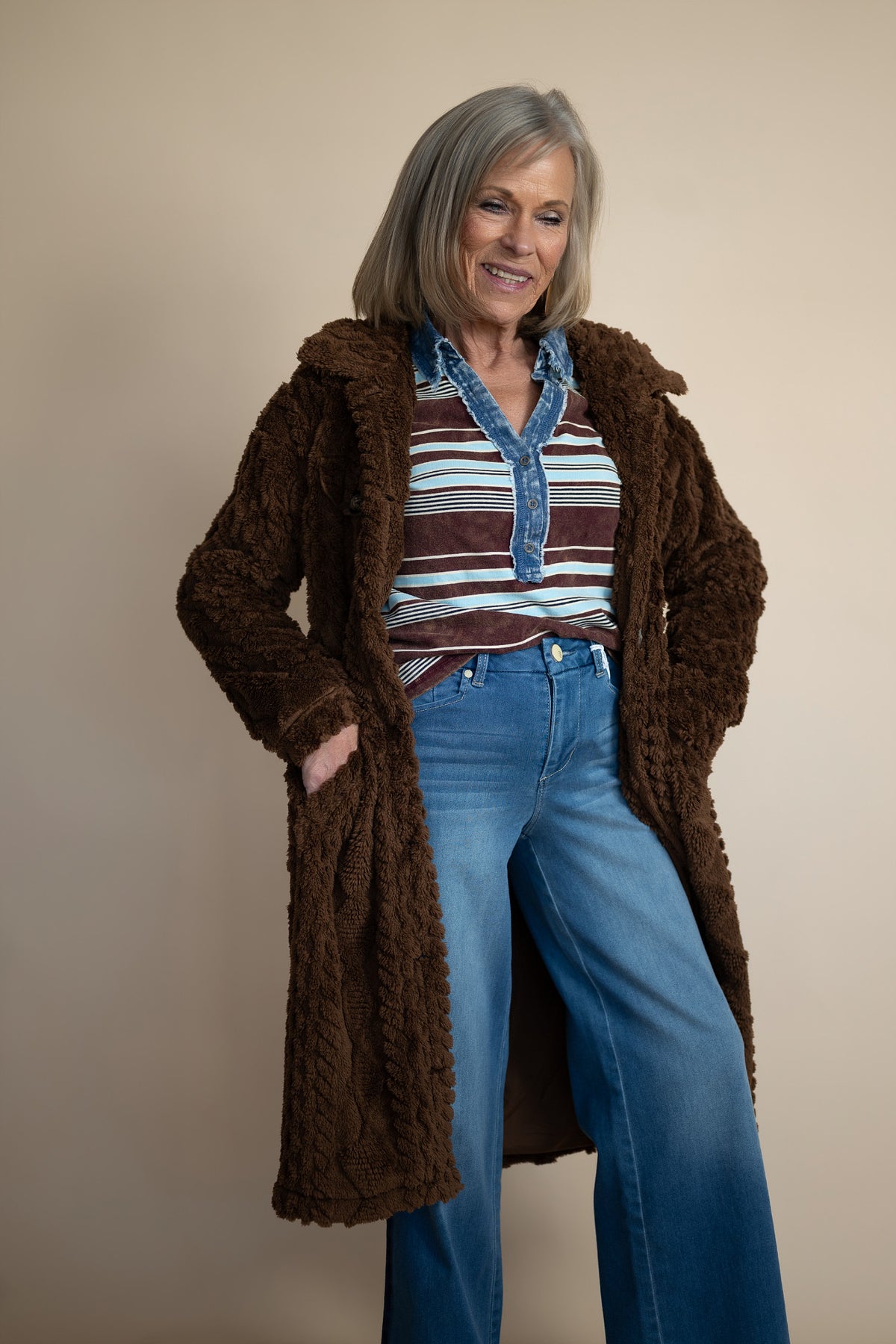 Briar Long Quilted Sherpa Coat