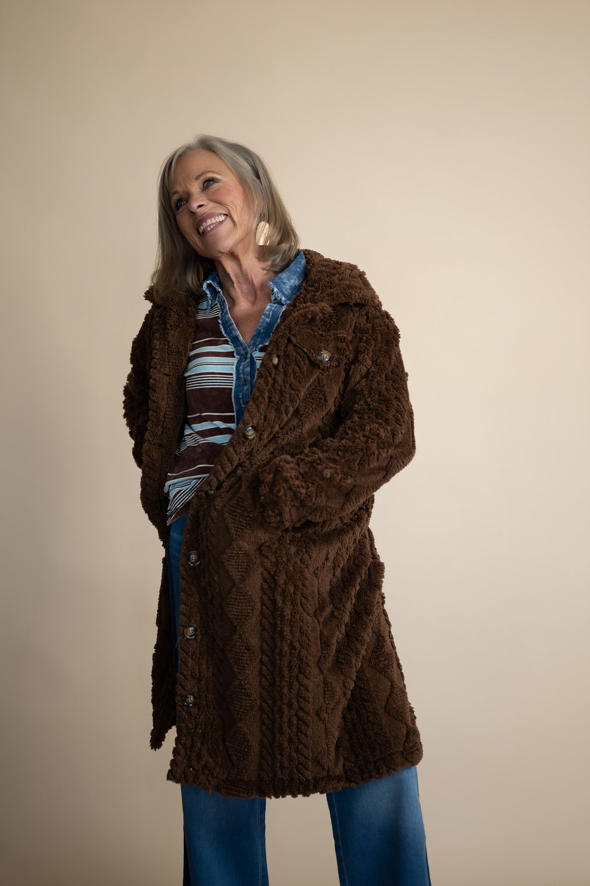 Briar Long Quilted Sherpa Coat