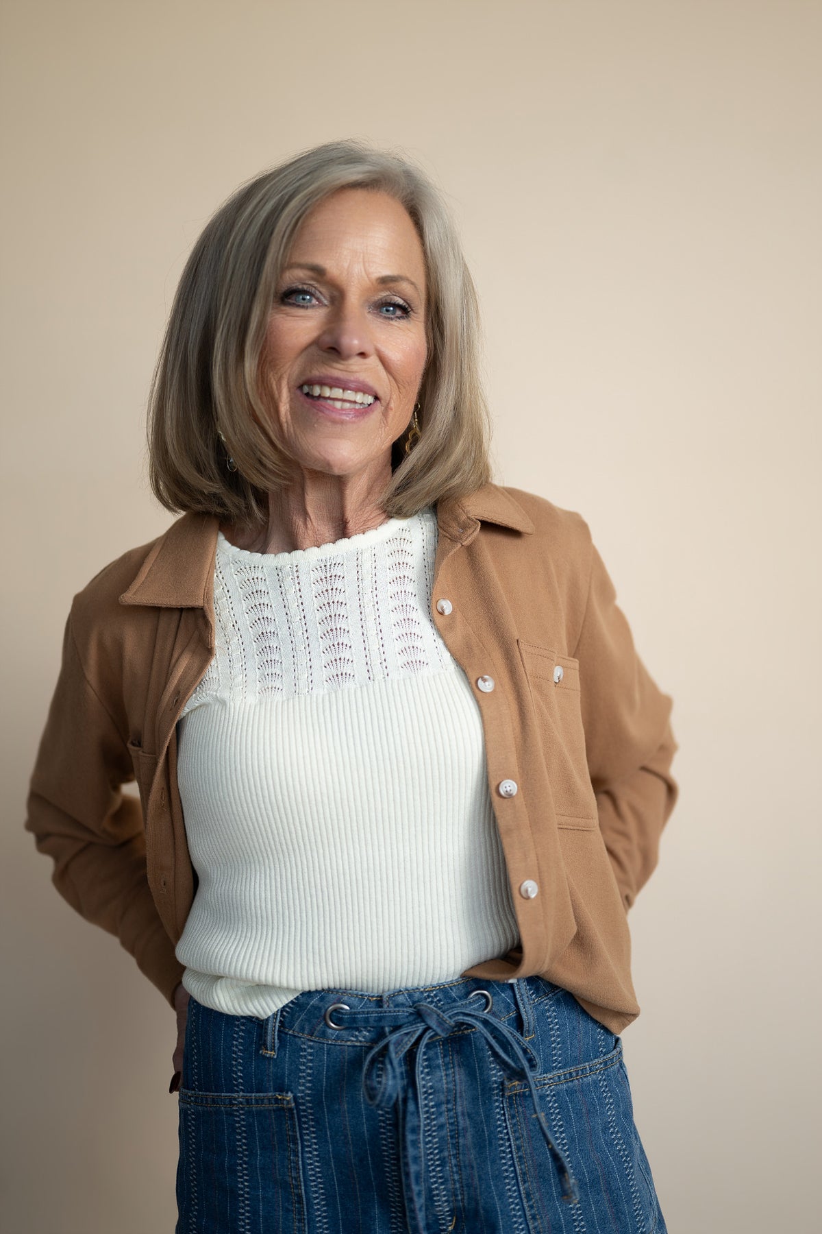 Corinne Soft Button-Up Top