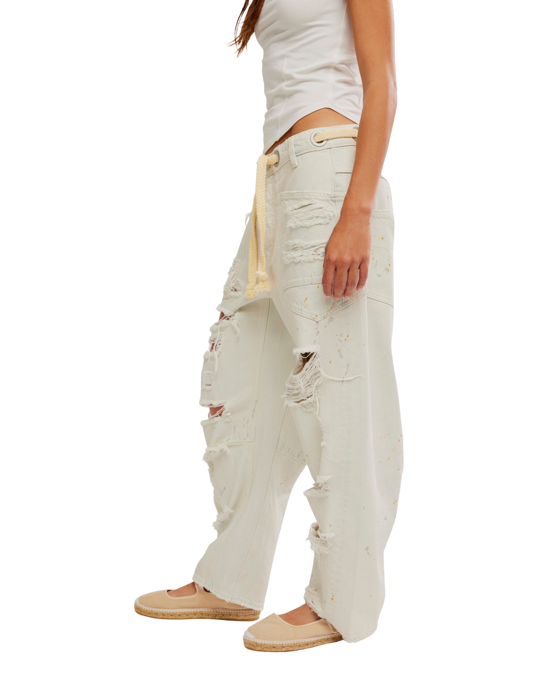 Free People Moxie Low Slung Pull-On Barrel Jeans