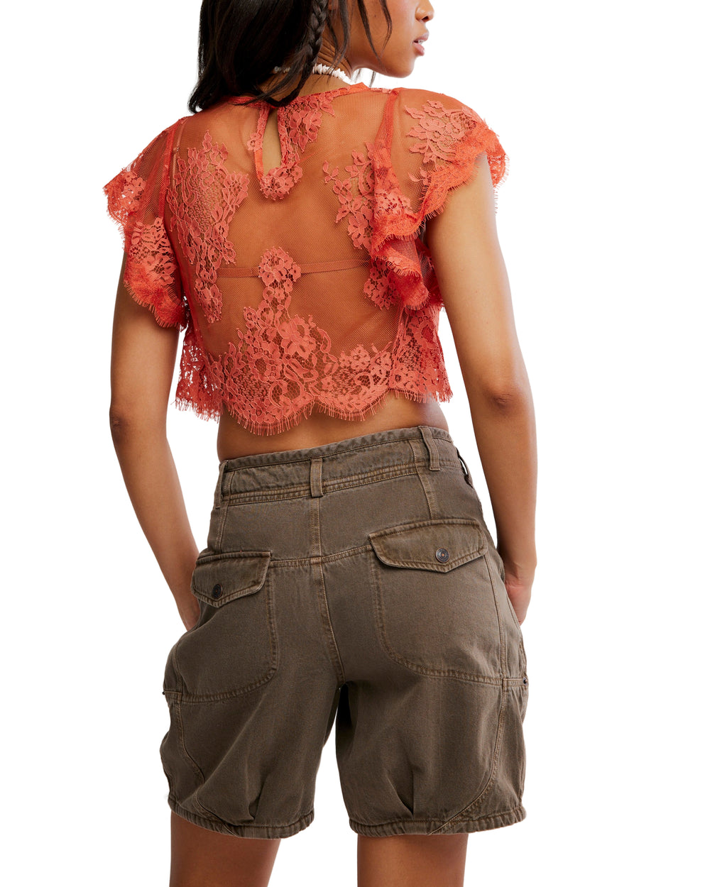 Free People Lunar Ash Lace Top