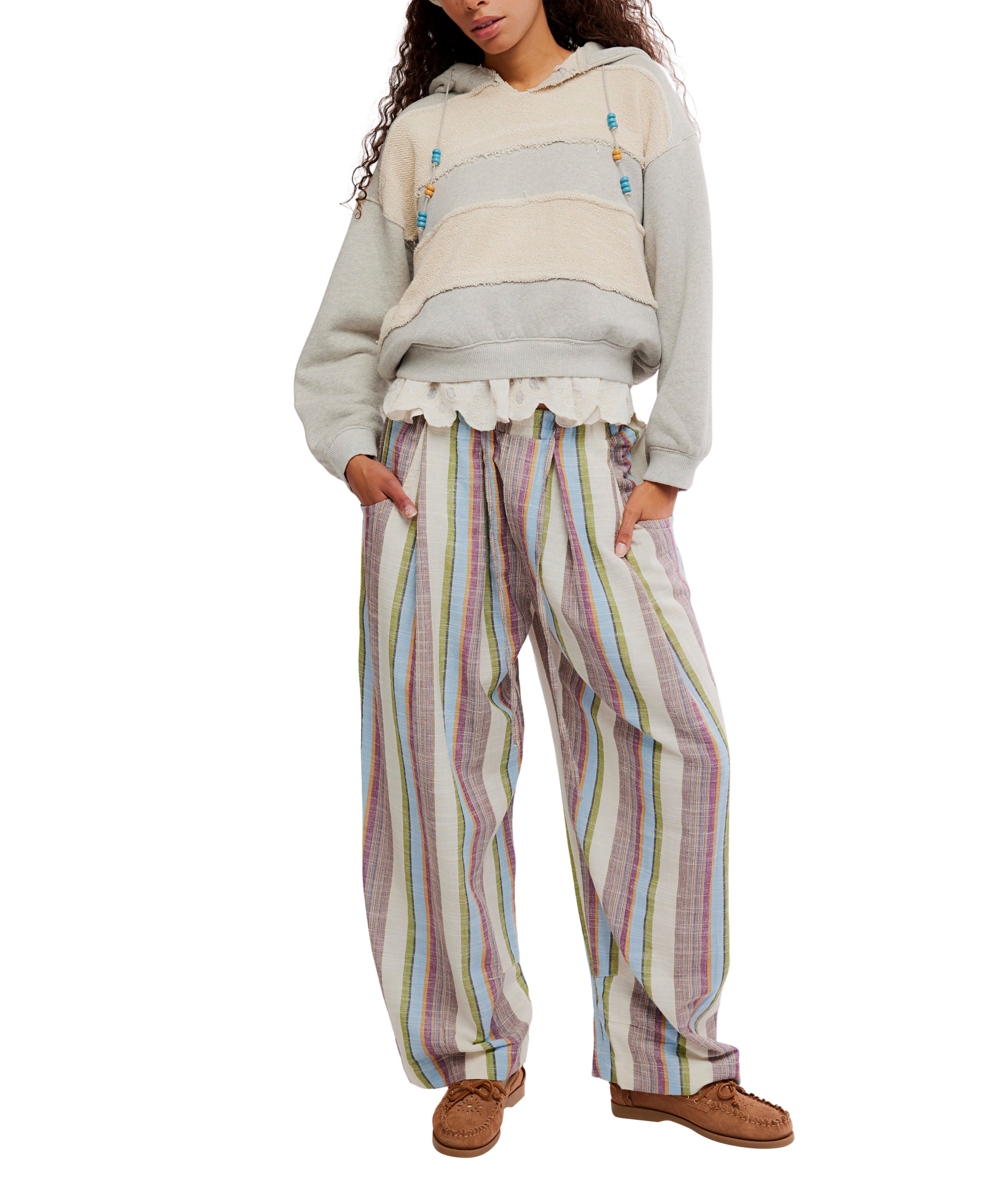Free People Days End Solar Linen Stripe Pants