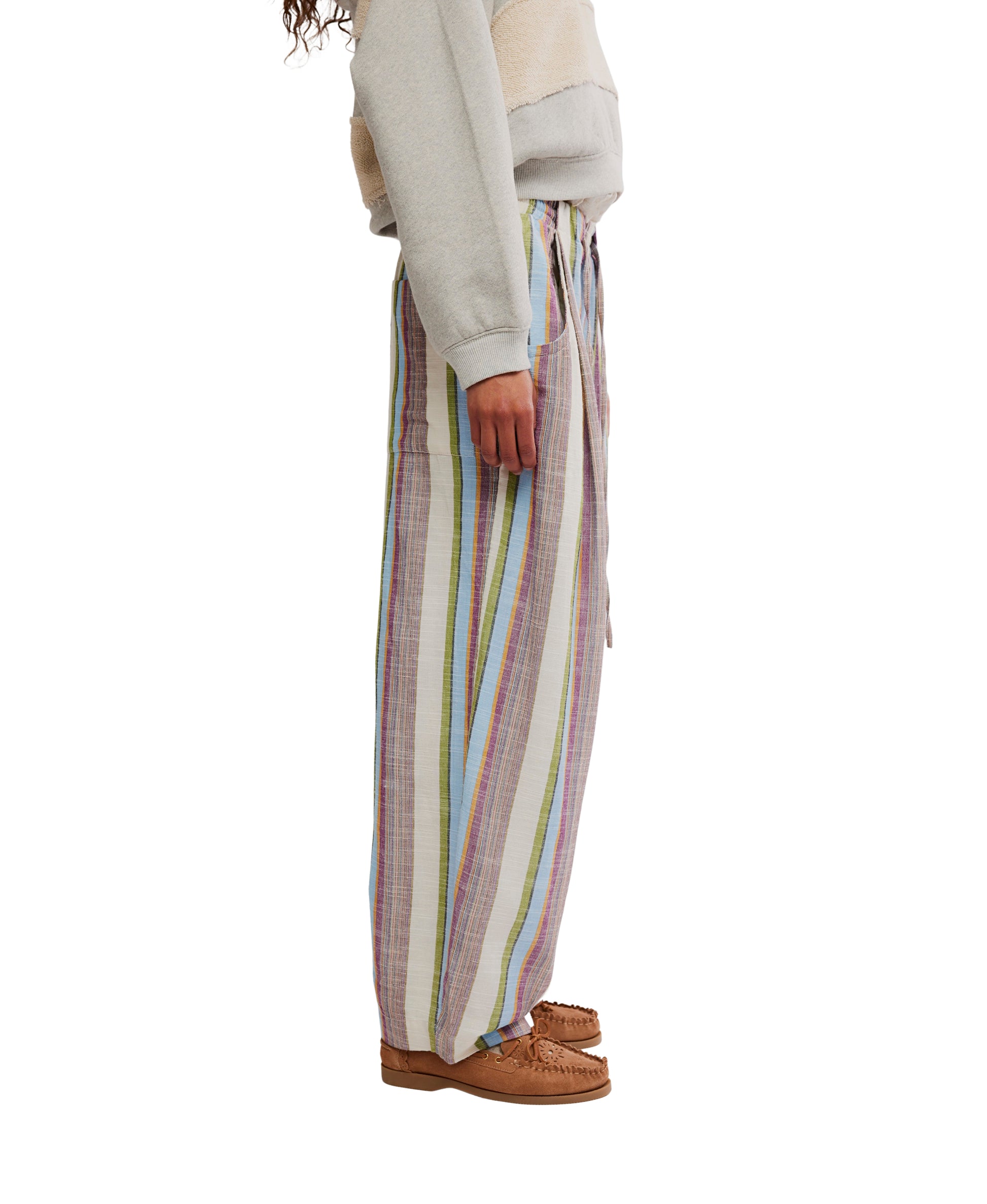 Free People Days End Solar Linen Stripe Pants