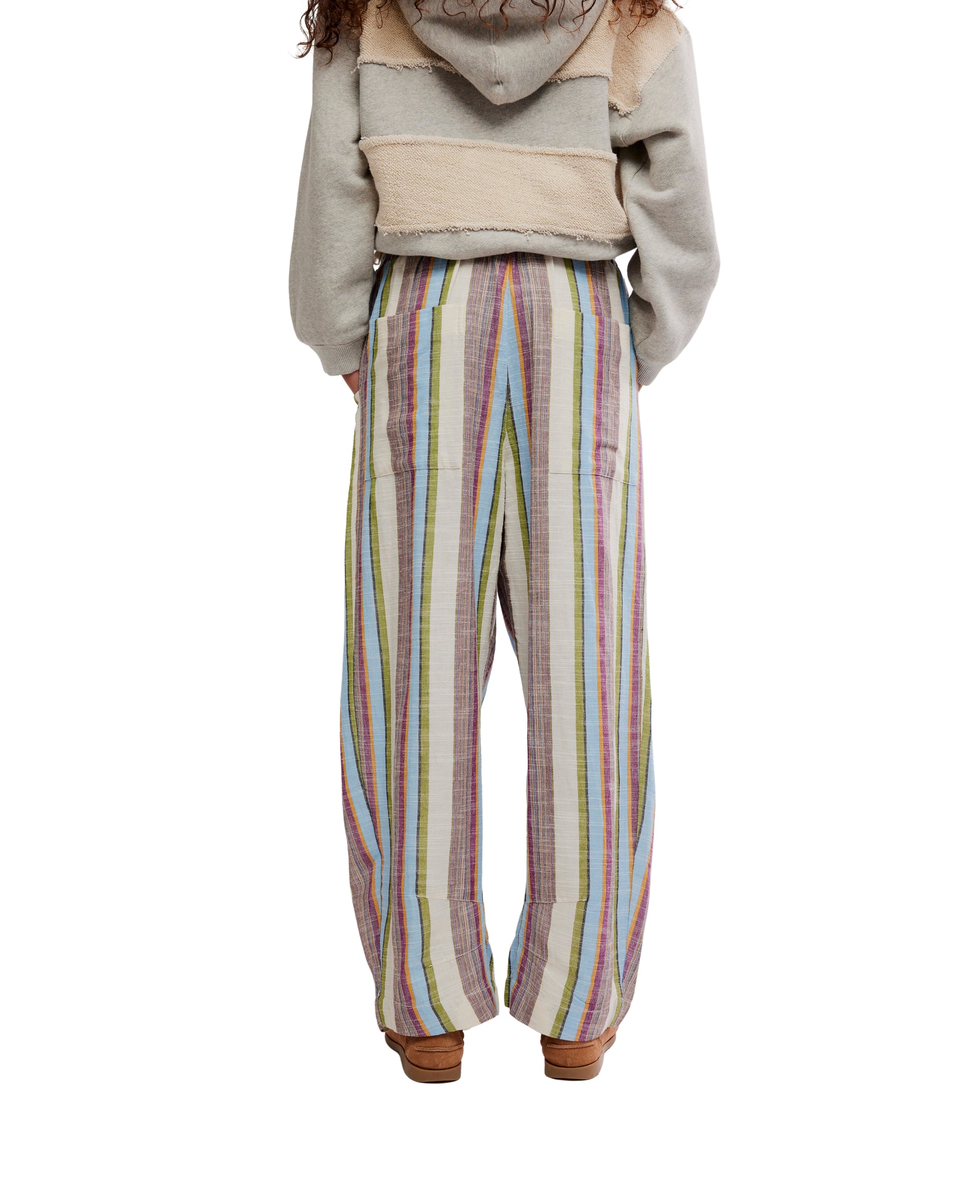 Free People Days End Solar Linen Stripe Pants