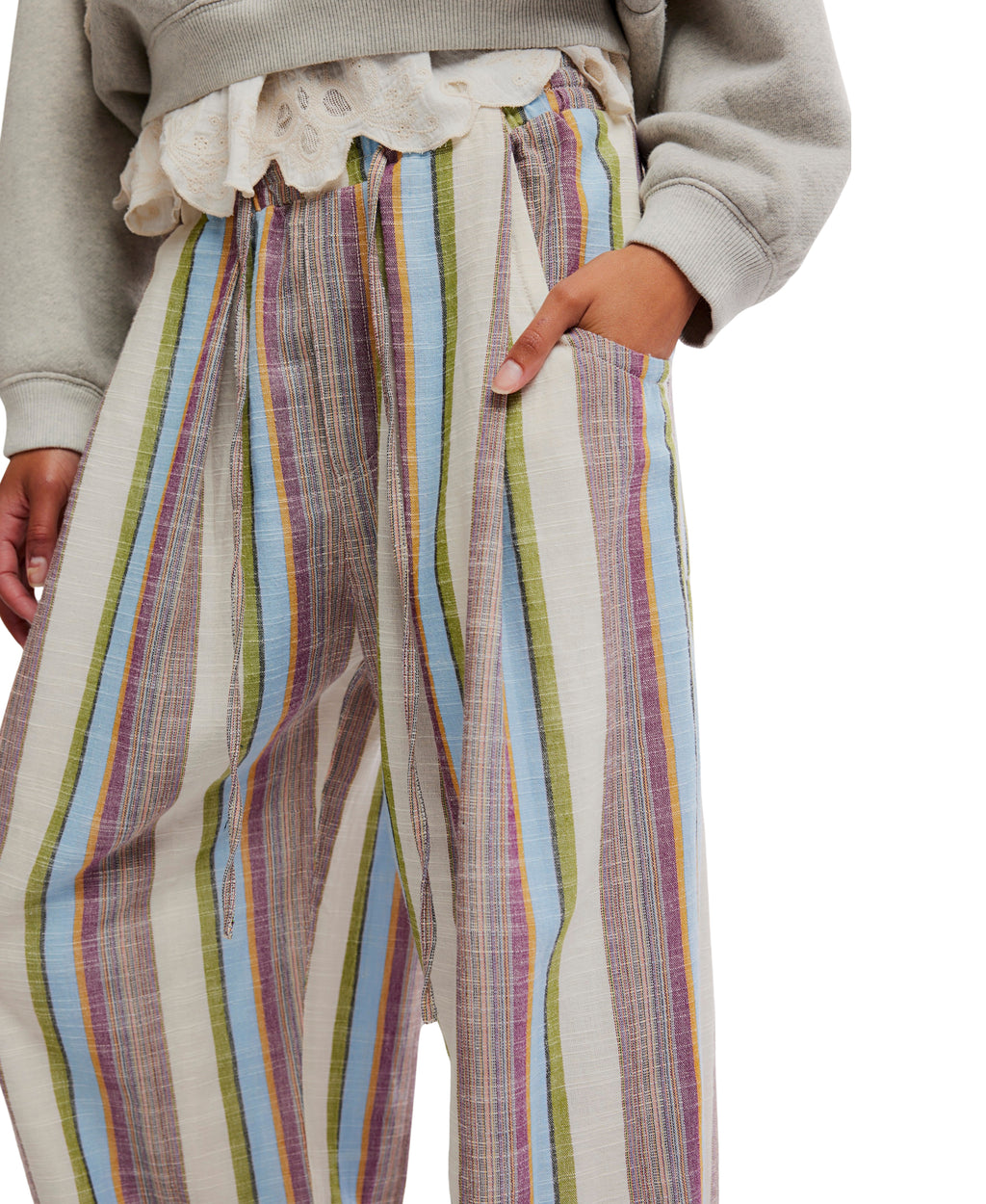 Free People Days End Solar Linen Stripe Pants