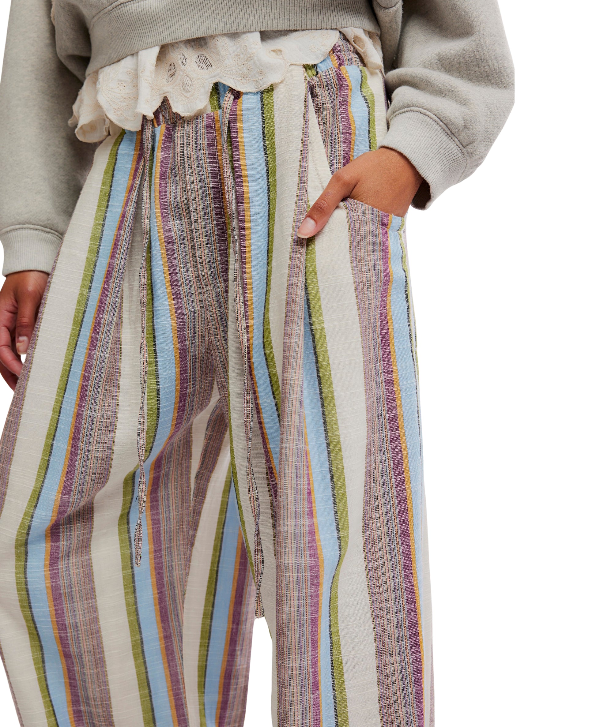 Free People Days End Solar Linen Stripe Pants