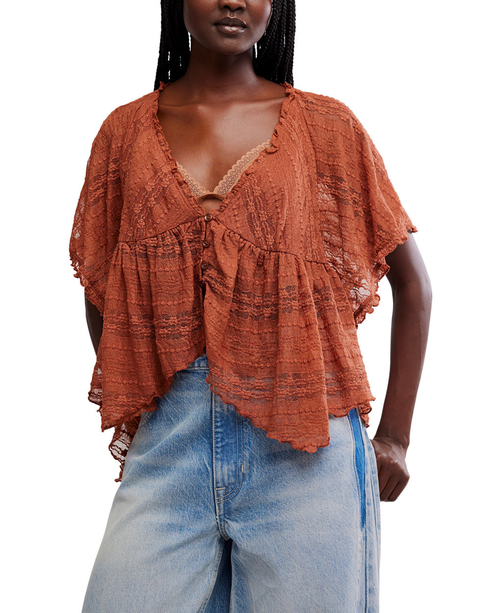 Free People “In Your Dreams” Lace Top
