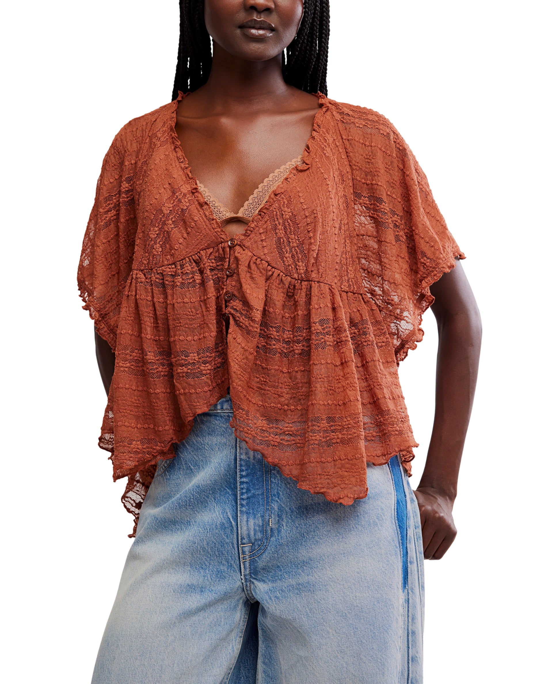 Free People “In Your Dreams” Lace Top