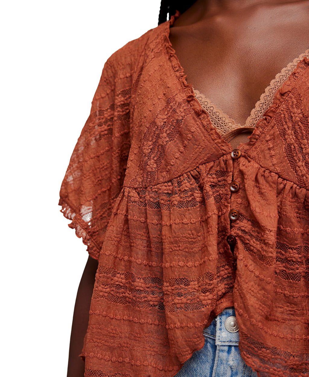 Free People “In Your Dreams” Lace Top