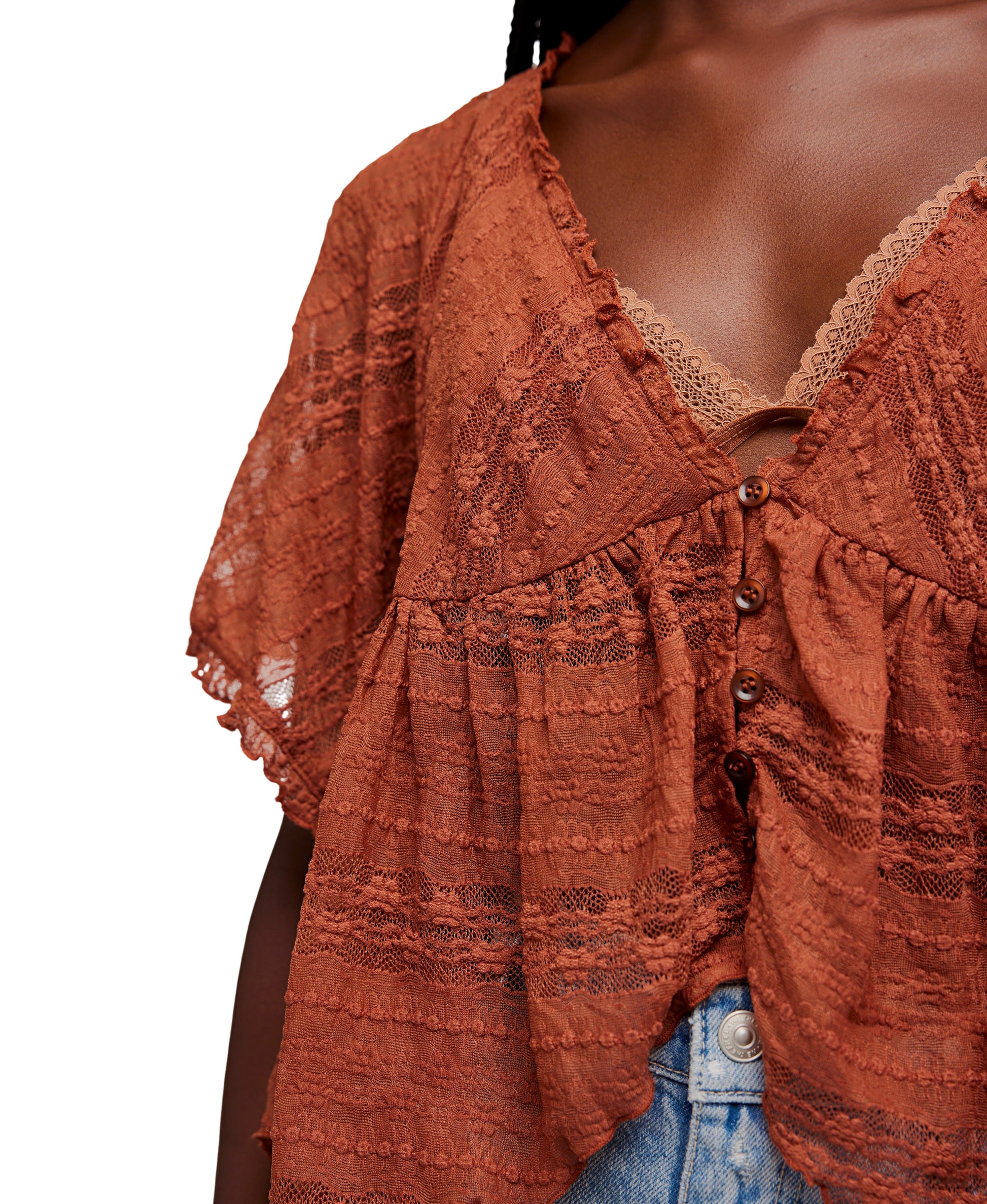 Free People “In Your Dreams” Lace Top