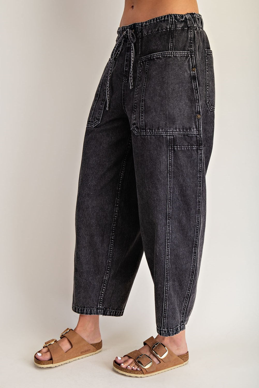 Jess Barrel Leg Jeans - Mineral Wash Denim