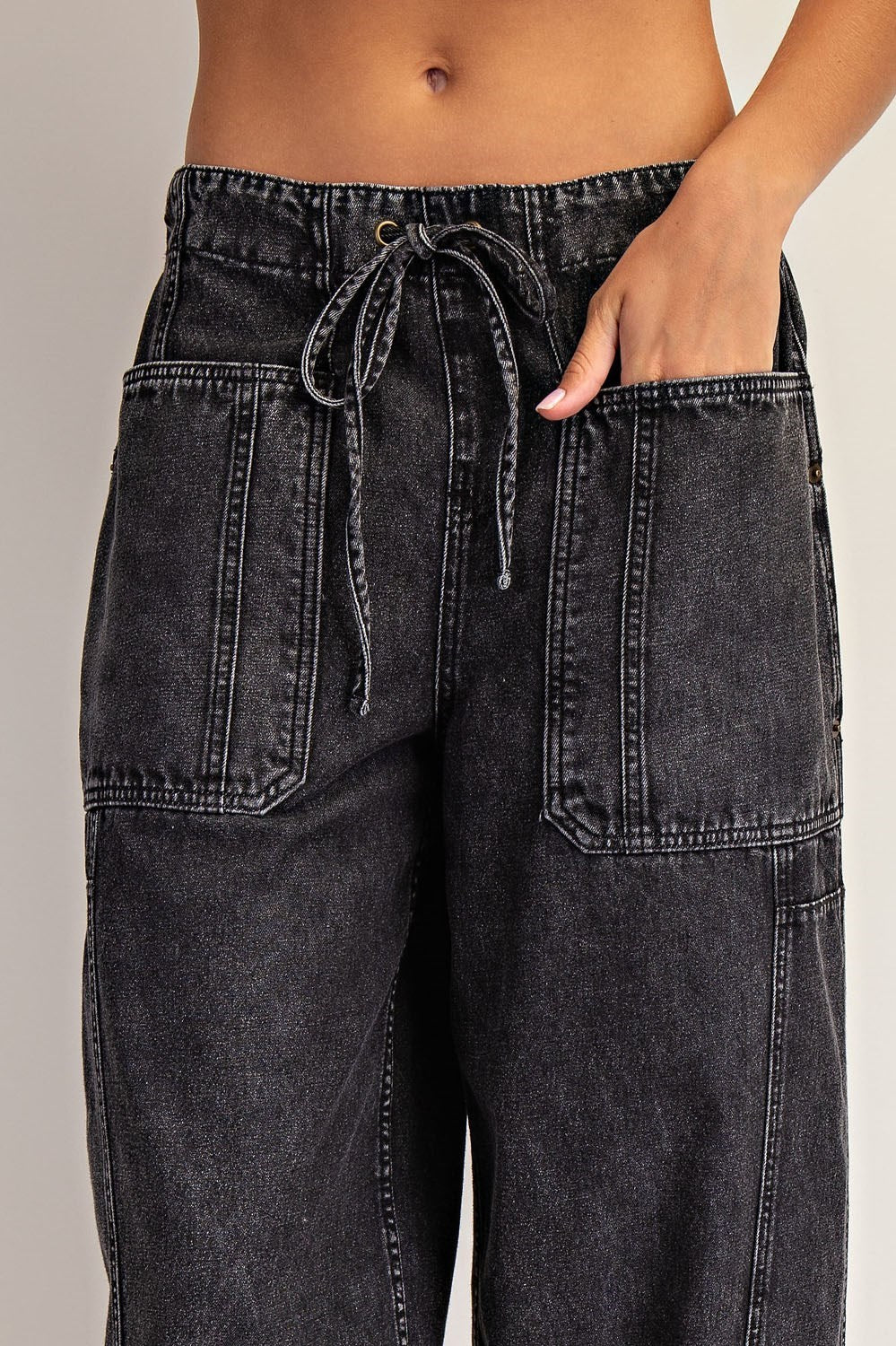 Jess Barrel Leg Jeans - Mineral Wash Denim