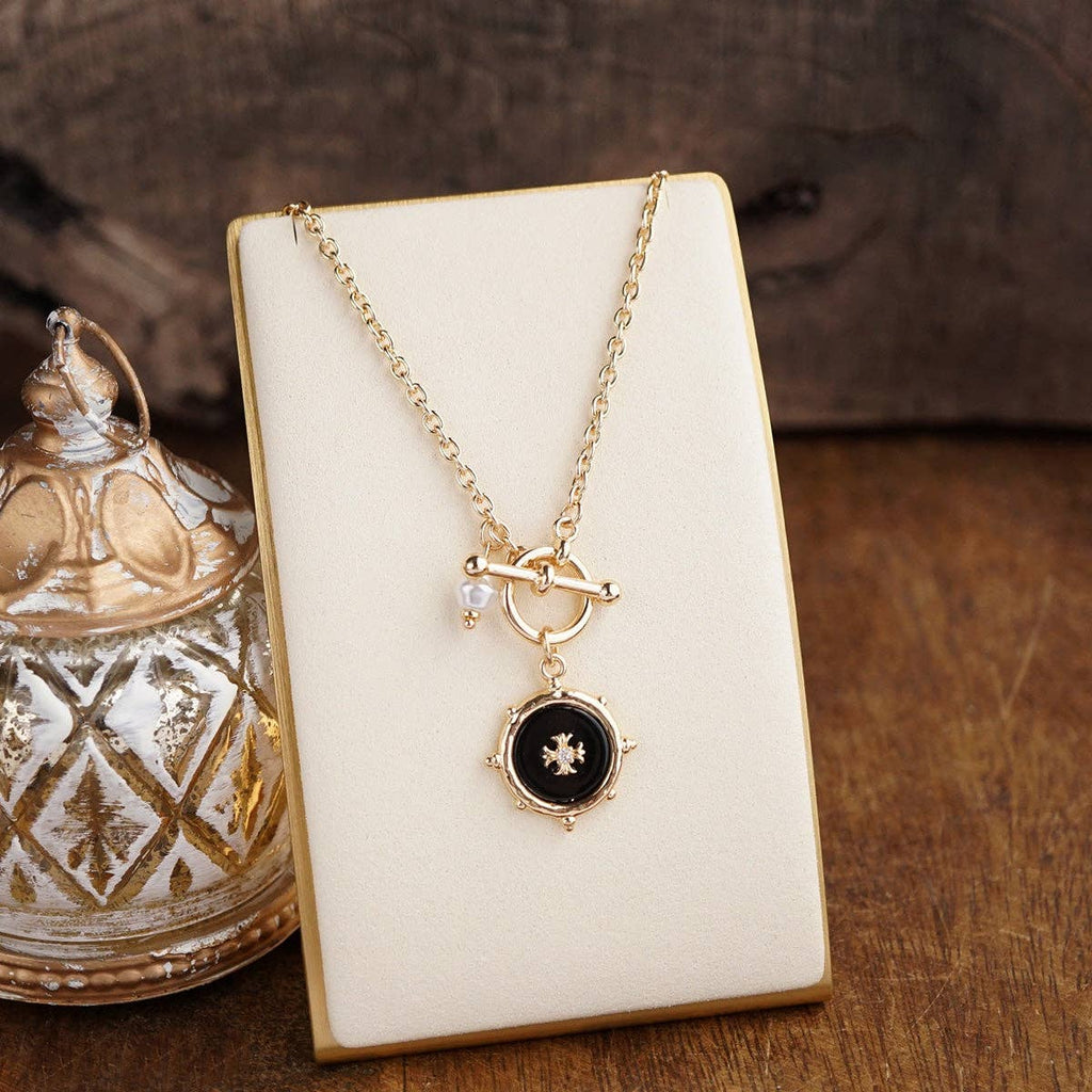 Desert Halo – Cross Medallion Toggle Necklace