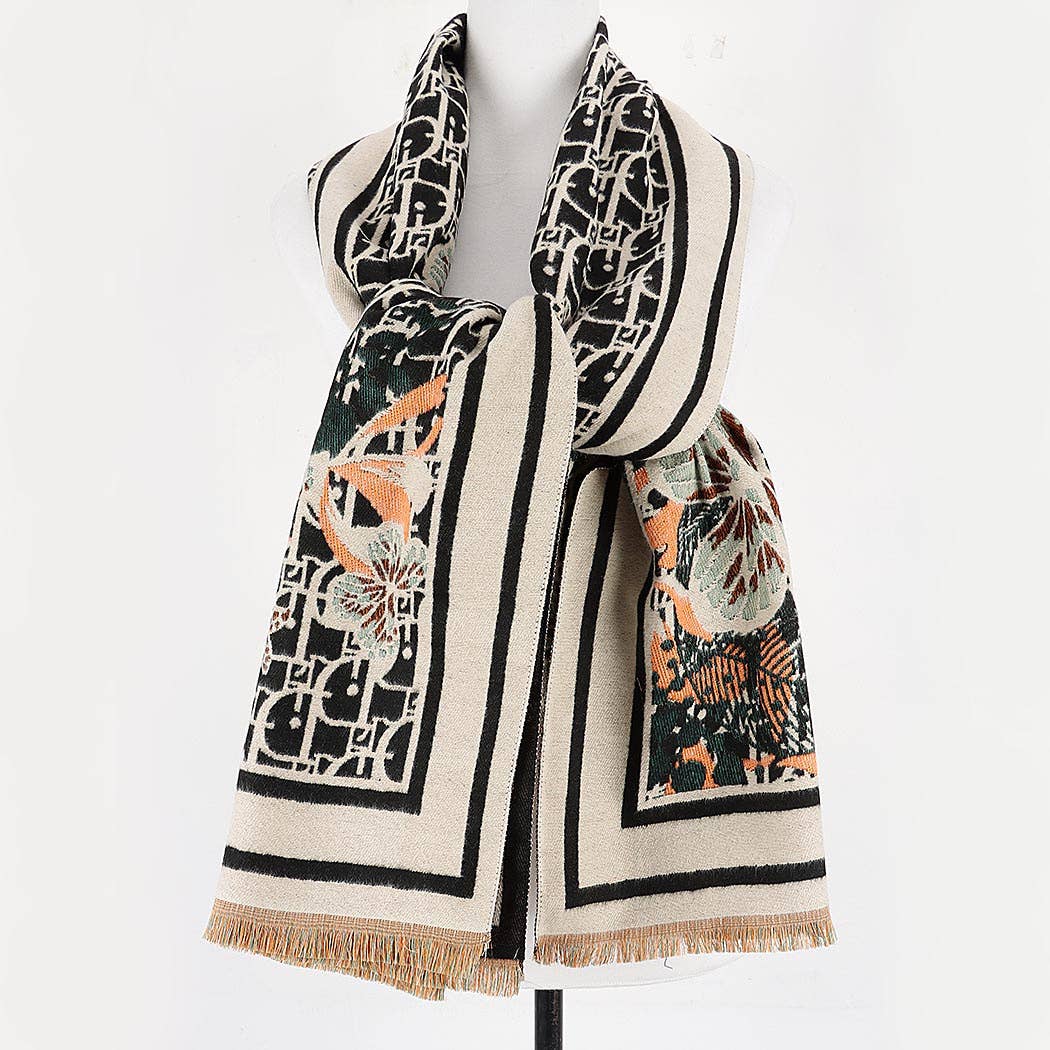 Delphine Lattice Floral Scarf