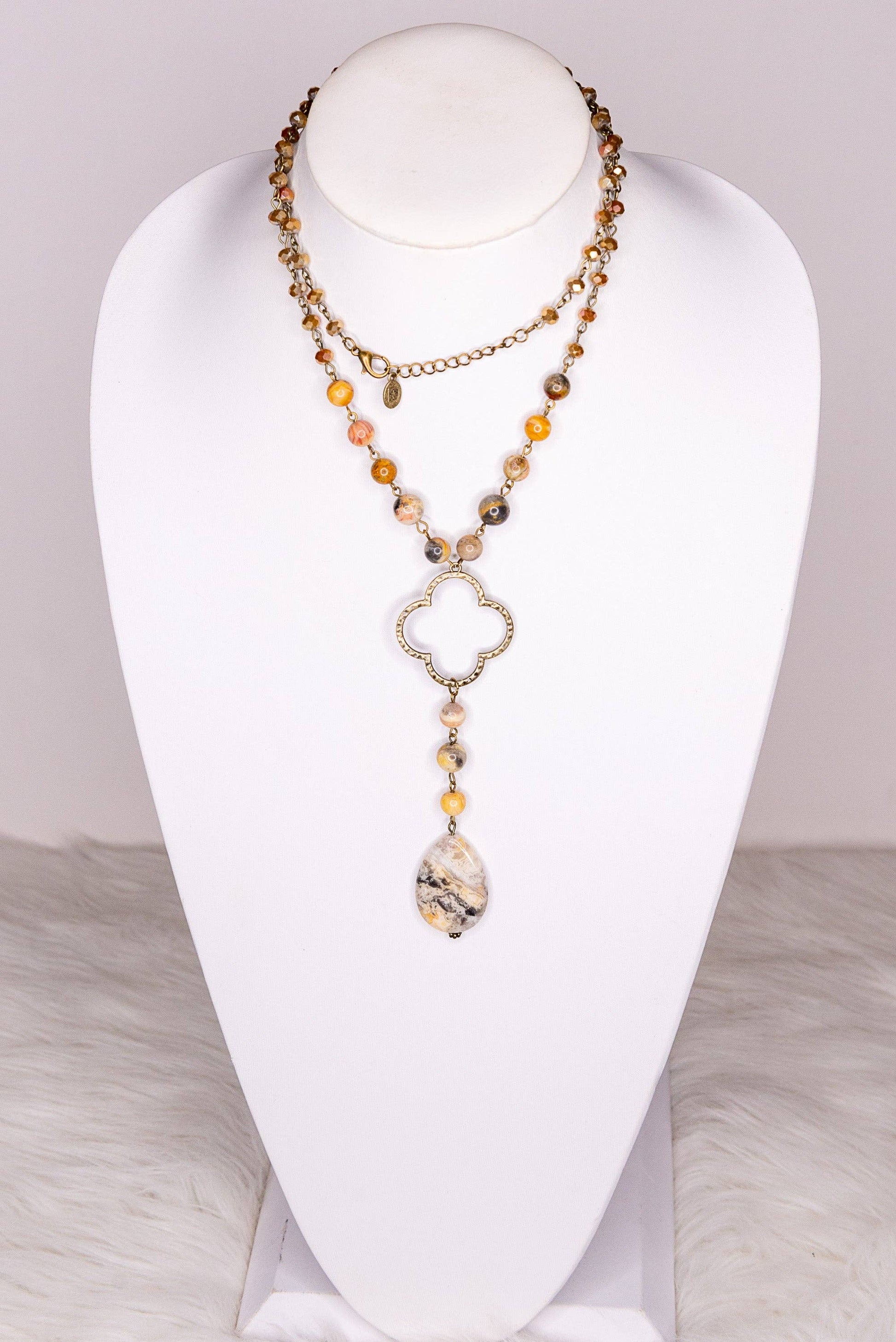 Boho Necklace Alani Necklace in Taupe