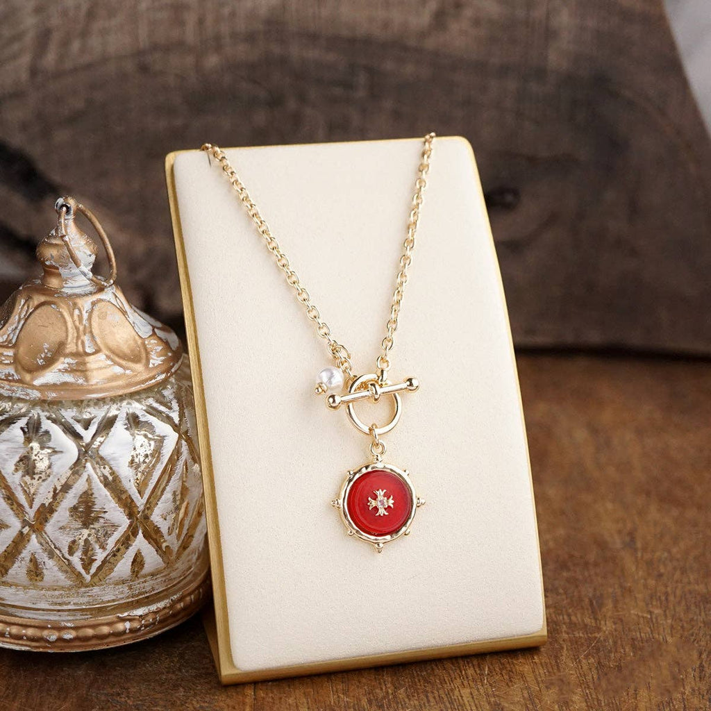 Desert Halo – Cross Medallion Toggle Necklace