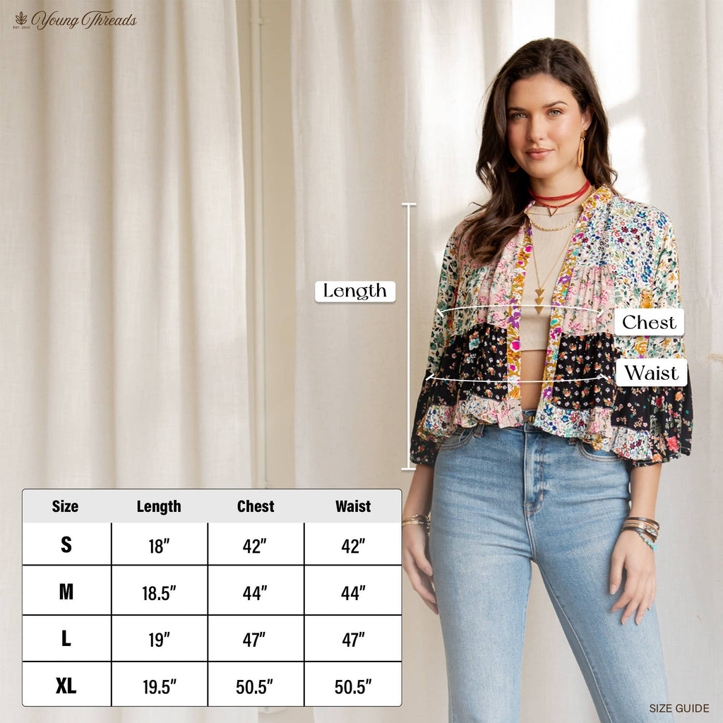 Vintage Bohemian : Tiered Patchwork Cropped Shrug