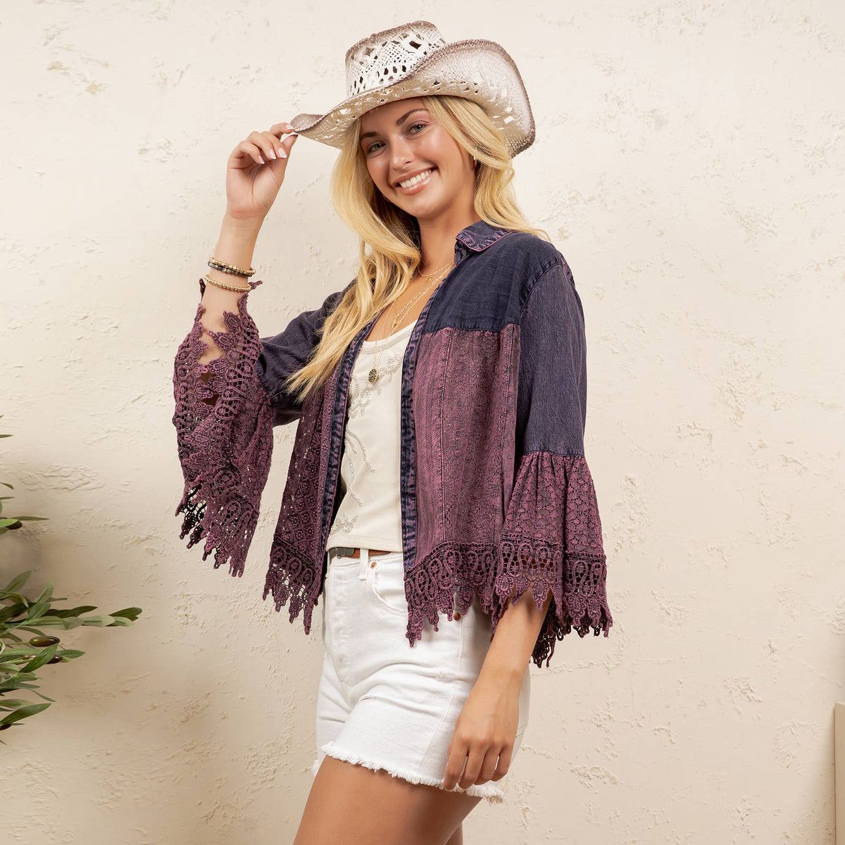 Juniper Crochet Lace Bell Sleeve Jacket