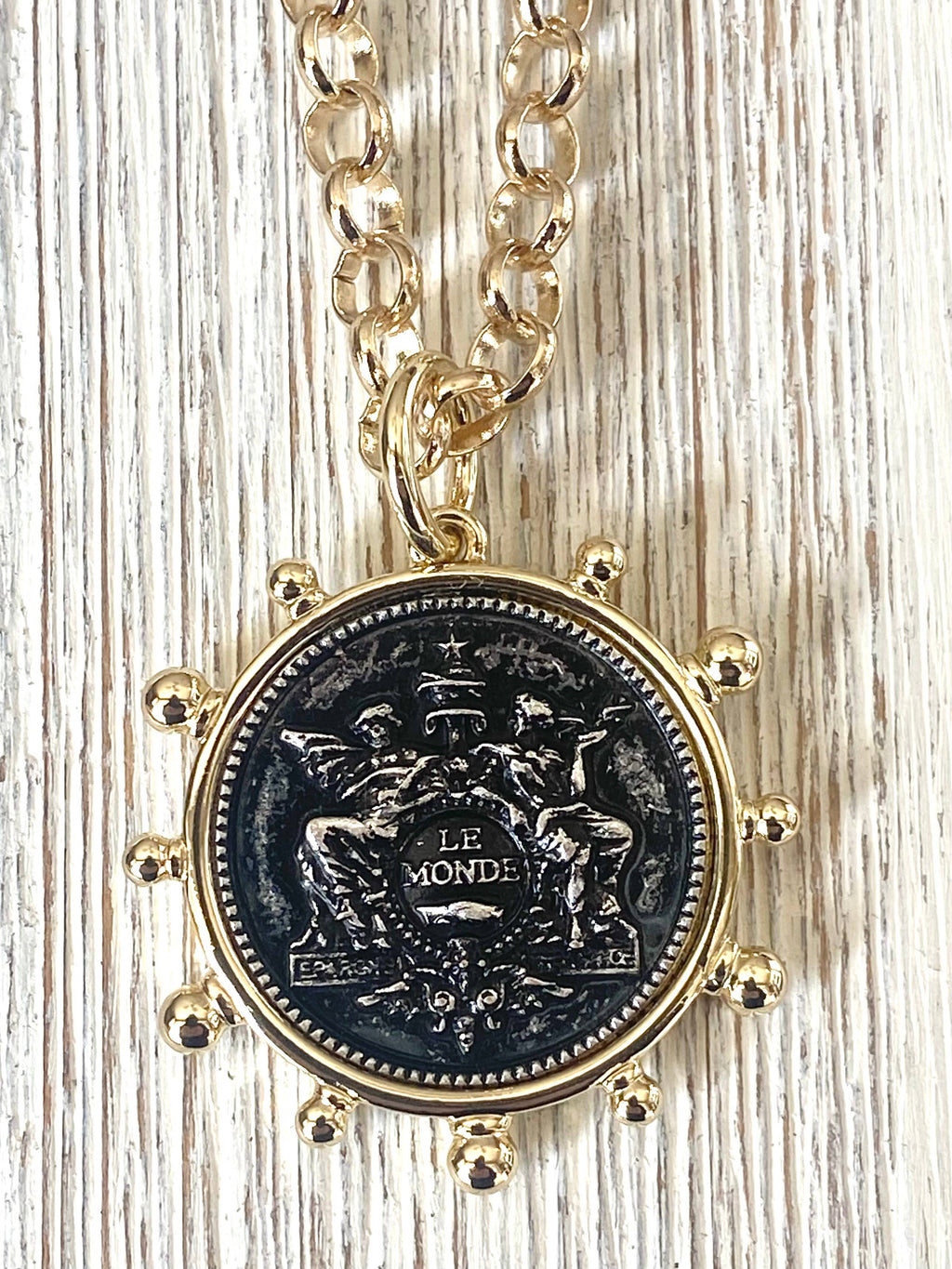 Le Monde French Coin Necklace