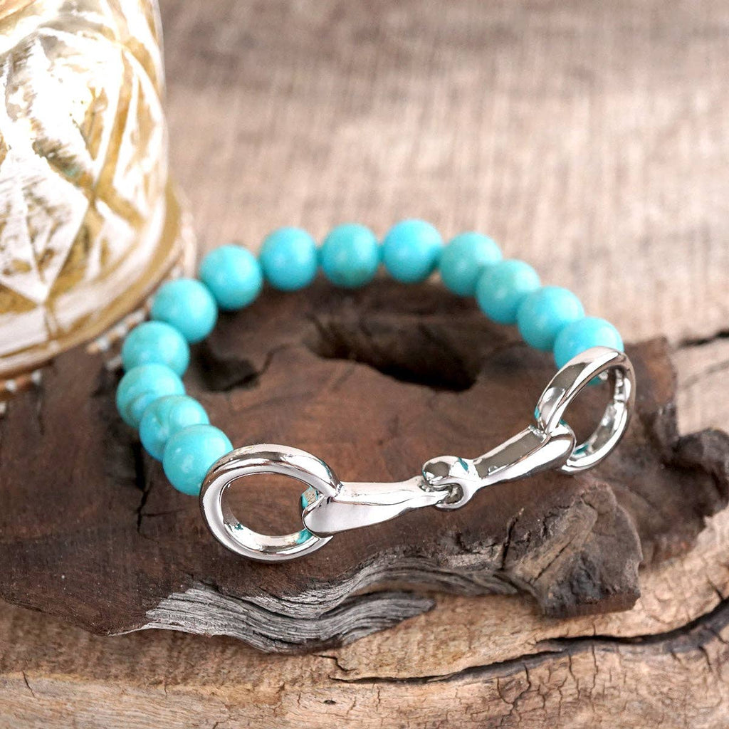 Turquoise Beaded Horse Bit Bracelet – Coastal Rein