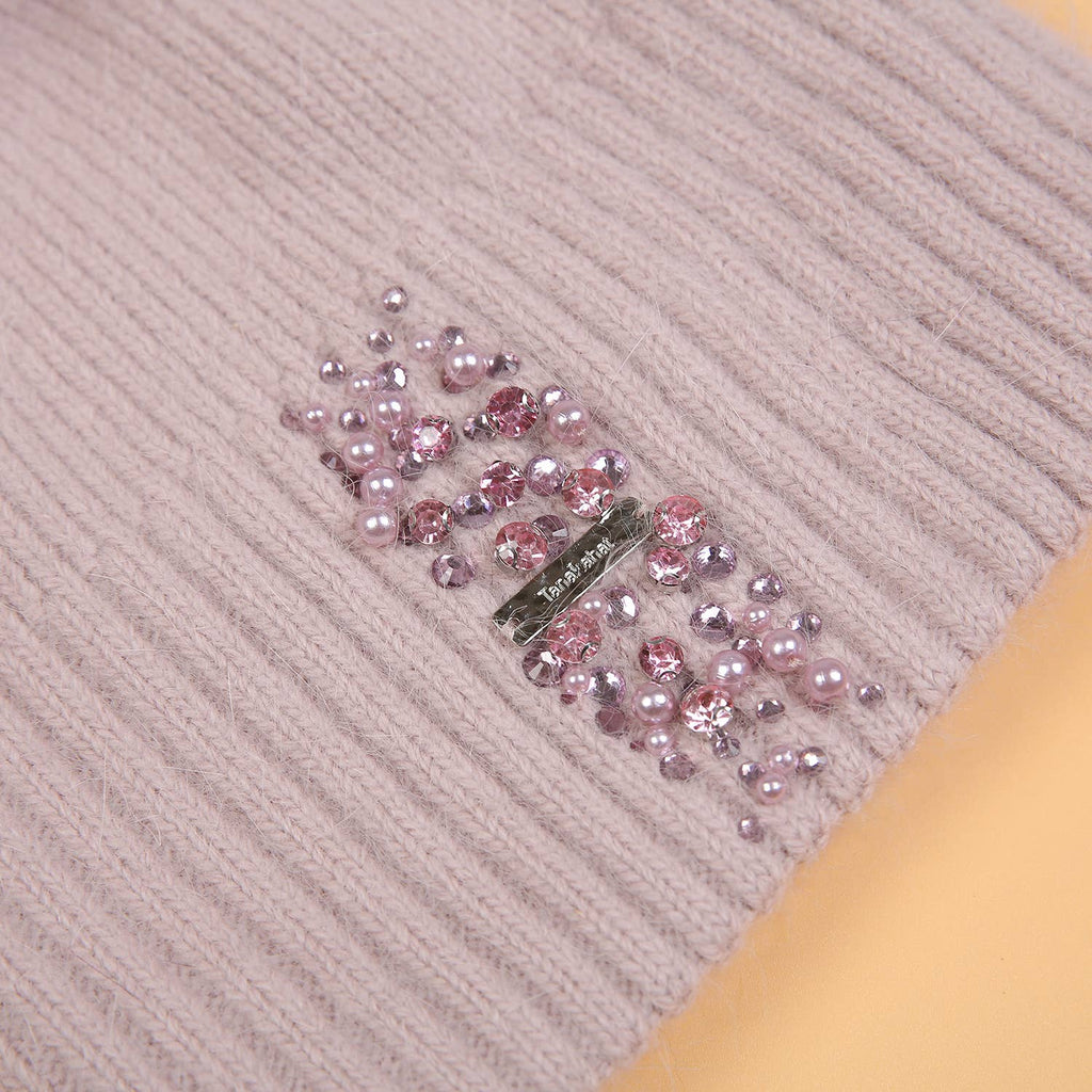 Decorative Perlies Accent Pompom Hat SD120