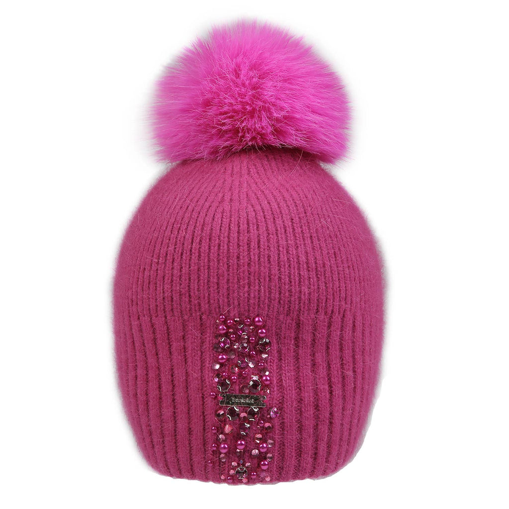 Decorative Perlies Accent Pompom Hat SD120