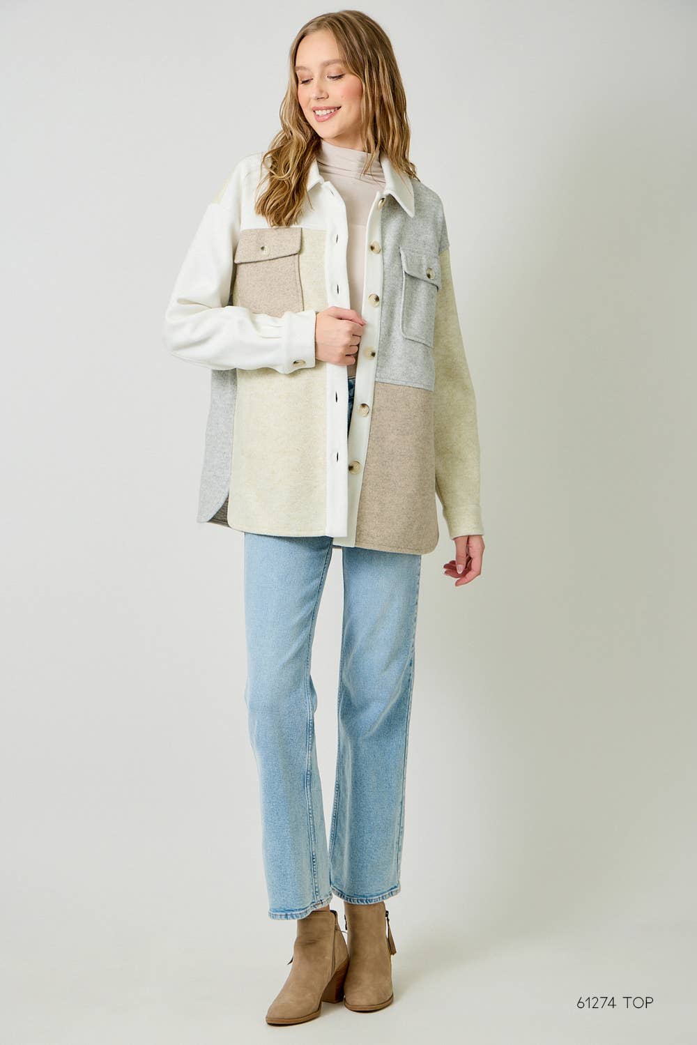 Annika Color Blocked Shacket