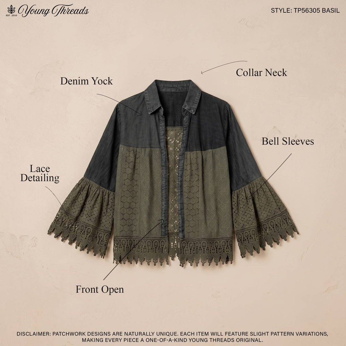 Juniper Crochet Lace Bell Sleeve Jacket