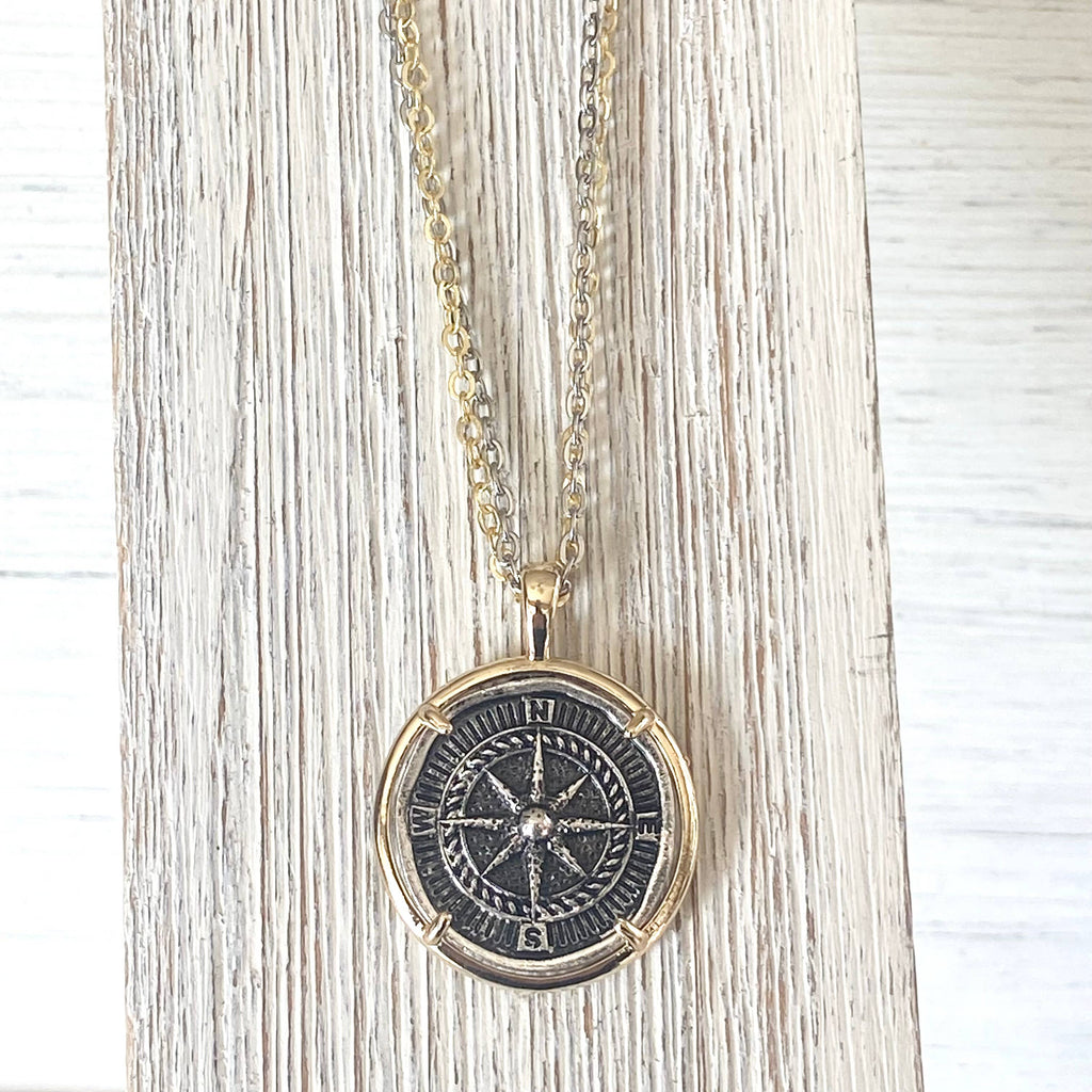 Compass Coin Necklace