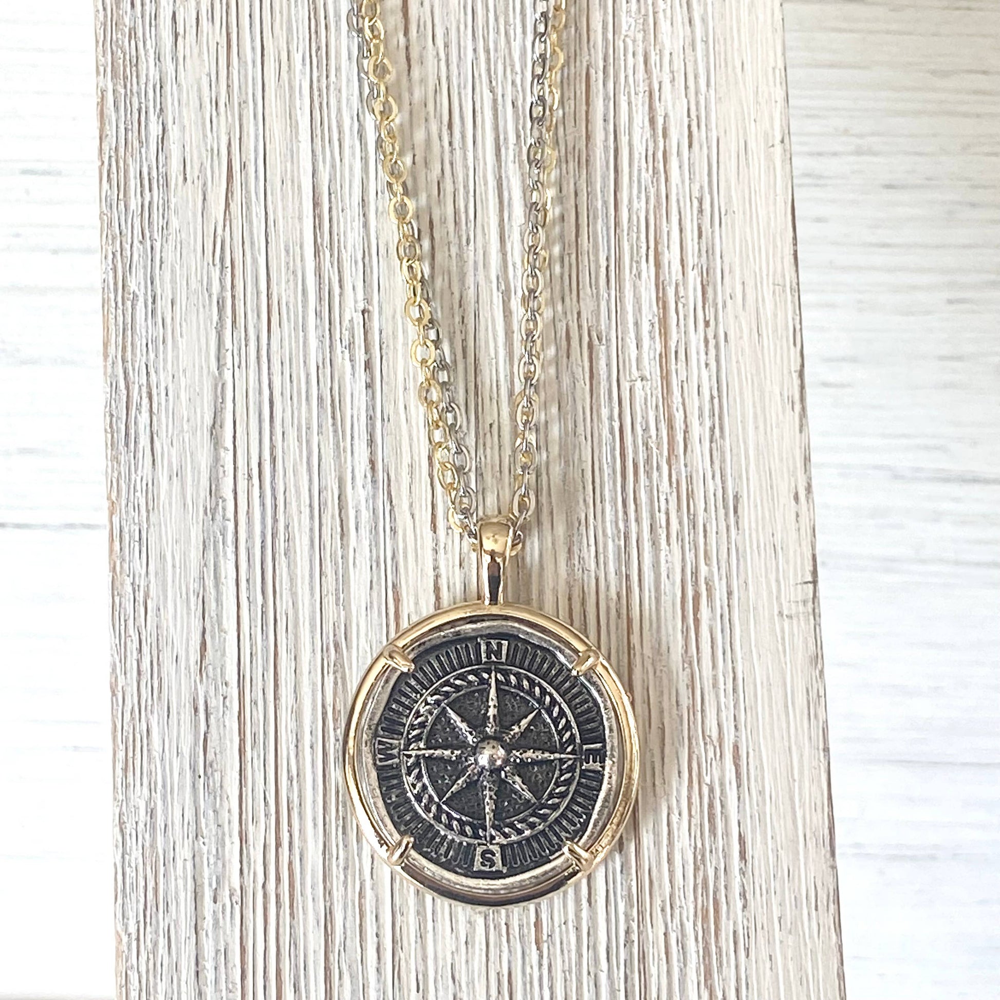Compass Coin Necklace