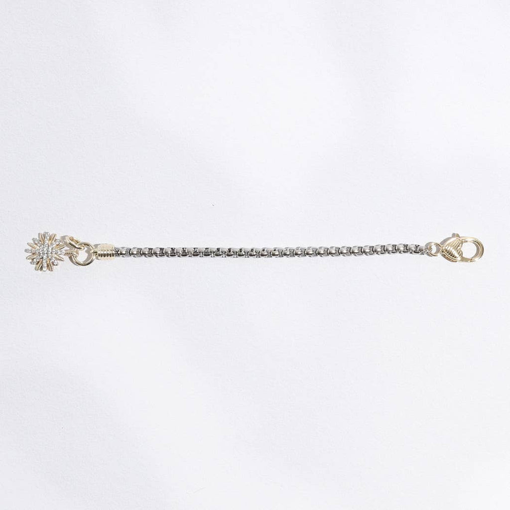 Starburst CZ Two-Toned Chain Design Bracelet