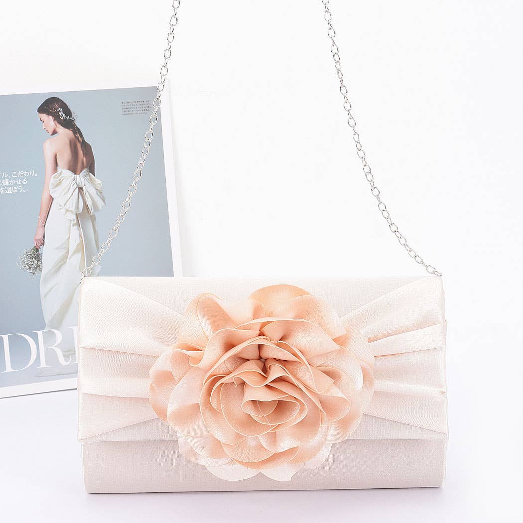 Satin Flower Party Clutch