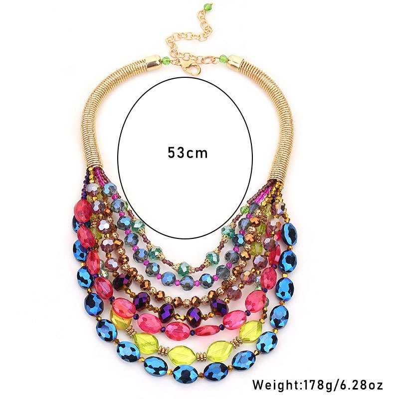 Colorful Beaded Layered Necklace