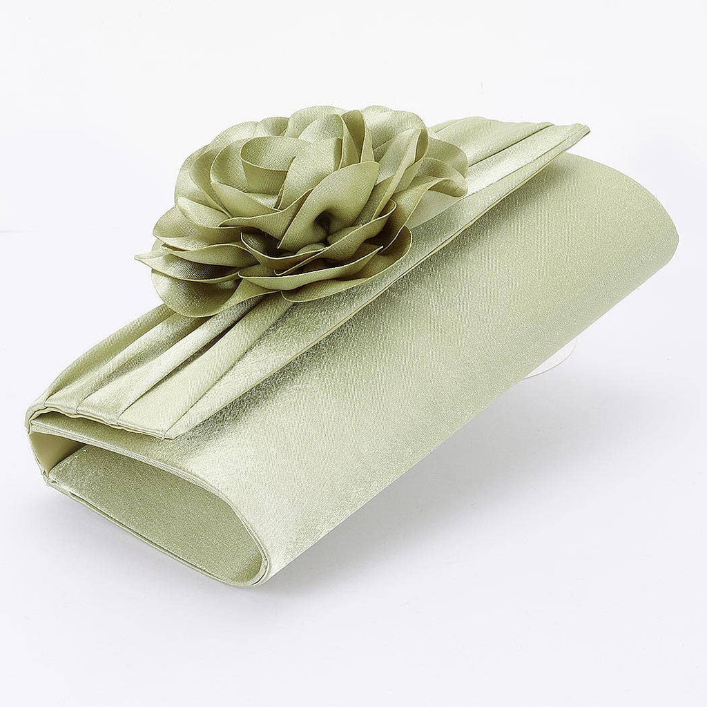 Satin Flower Party Clutch