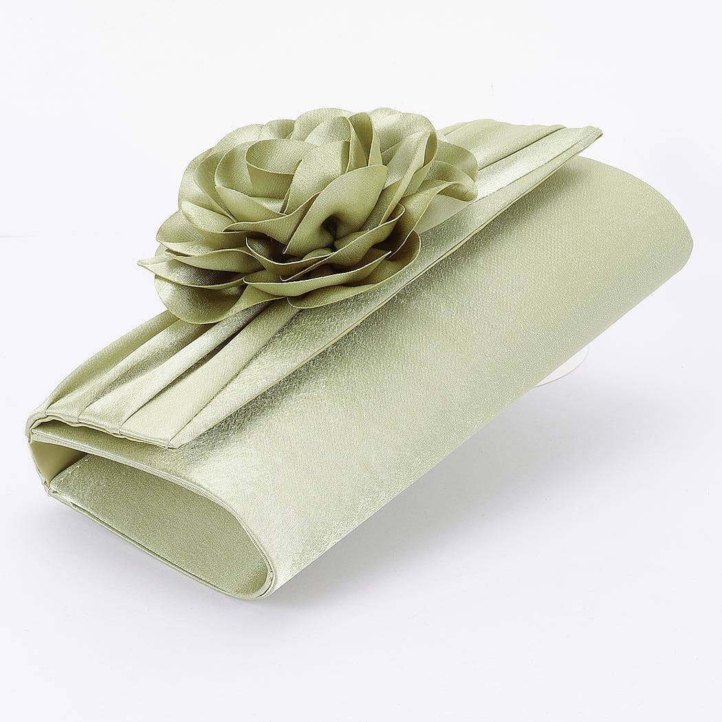 Satin Flower Party Clutch